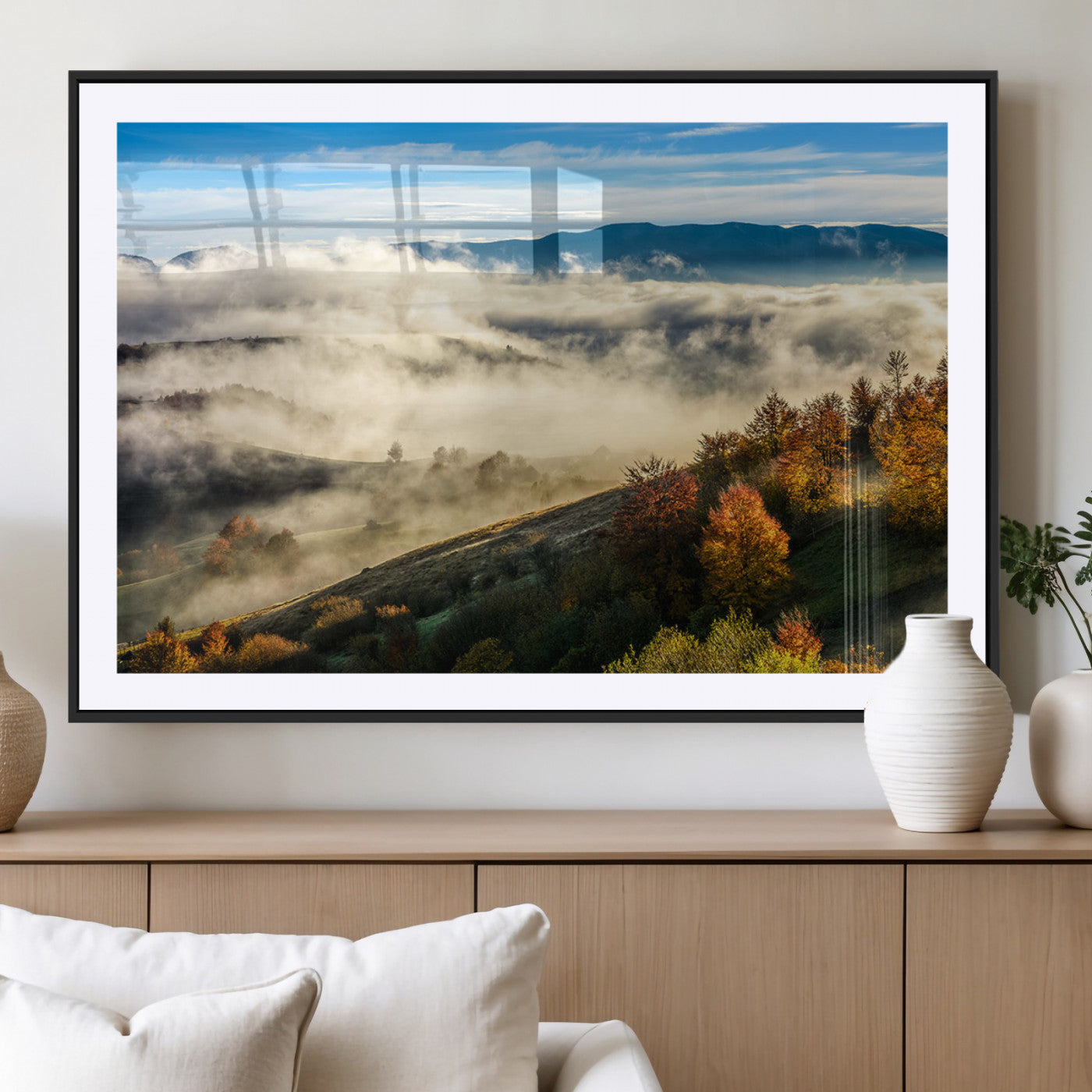 21551192-MGV-CV-36X24-Landscape Wall Art – Autumn Mountain View Canvas Print, Scenic Nature Photography Decor for Bedroom, Living Room, Office, Cabin or
