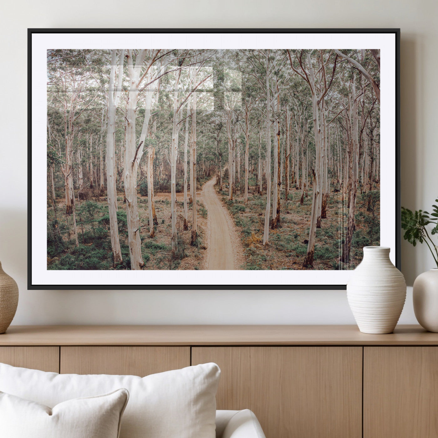 24760563-MGV-CV-36X24-Forest Wall Art – Tranquil Woodland Path Canvas Print, Scenic Nature Photography Decor for Bedroom, Living Room, Office, Cabin or