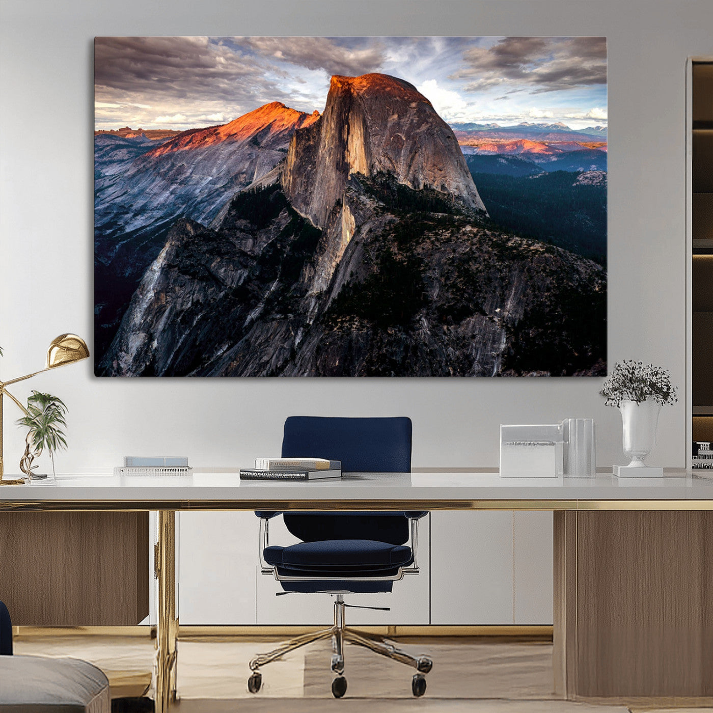 31332-MGV-CV-36X24-Mountain Landscape Wall Art – Majestic Sunset Rock Formation Canvas Print, Nature Scenic Decor for Living Room, Office, Cabin or