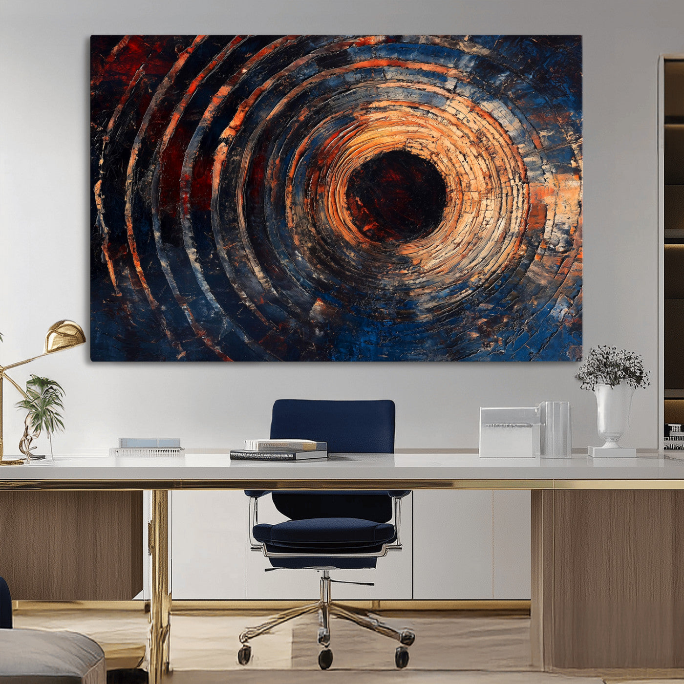 10017879-MGV-CV-36X24-Wood Tree Ring Wall Art Canvas Print, Framed Natural Wood Art Picture Print, Rustic Tree Slice Perfect Rustic Decor Artwork