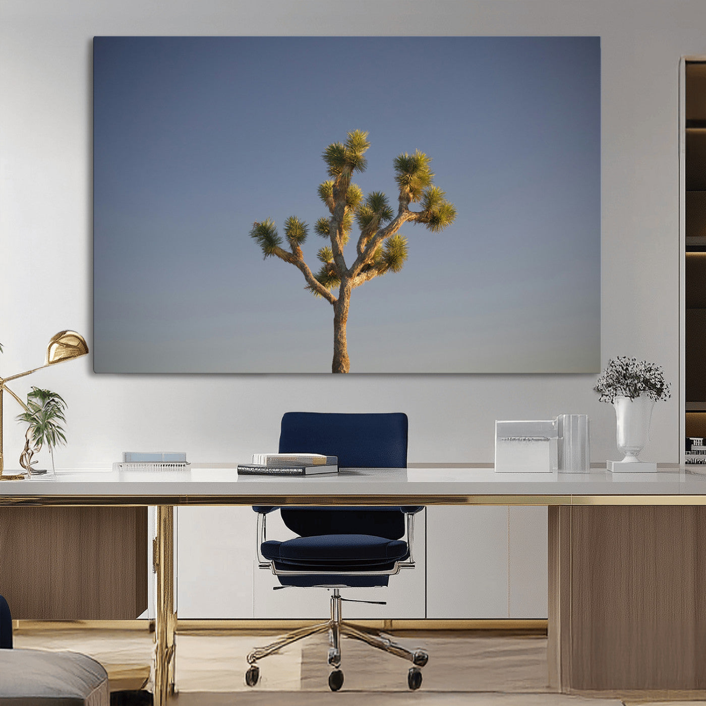 54552043-MGV-CV-36X24-Joshua Tree Art Wall Art Canvas Print, Framed Desert Landscape Art Picture Print, Southwestern Nature Perfect Southwestern Boho