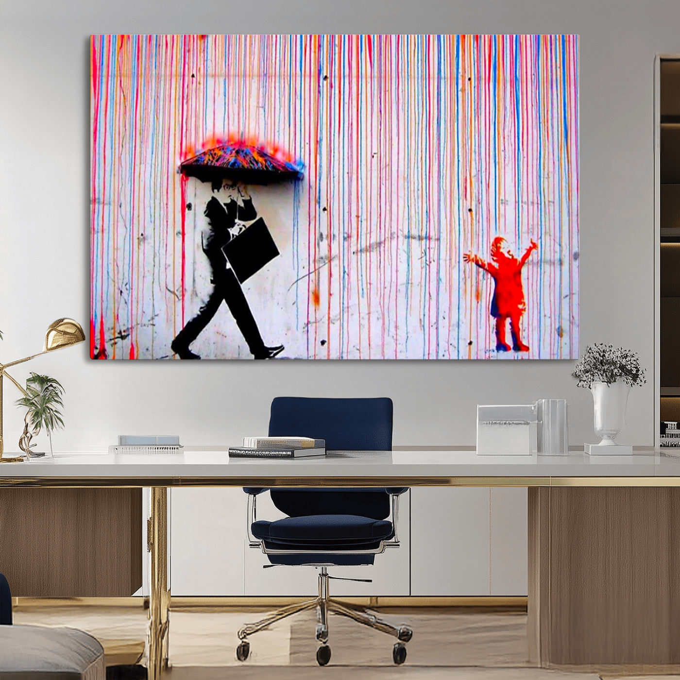 69505-MGV-CV-36X24-Graffiti Girl Wall Art Canvas Print, Framed Urban Contrast Art Picture Print, Vibrant Graffiti Perfect Urban Pop Decor Artwork