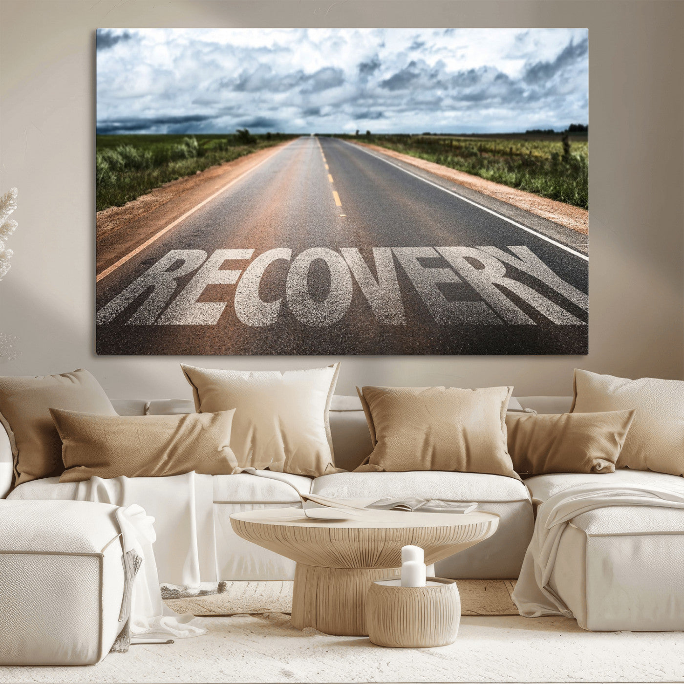50743-MGV-CV-36X24-Healing Road Wall Art – Motivational Highway Canvas Print, Inspirational Journey Decor for Office, Gym or Living Room