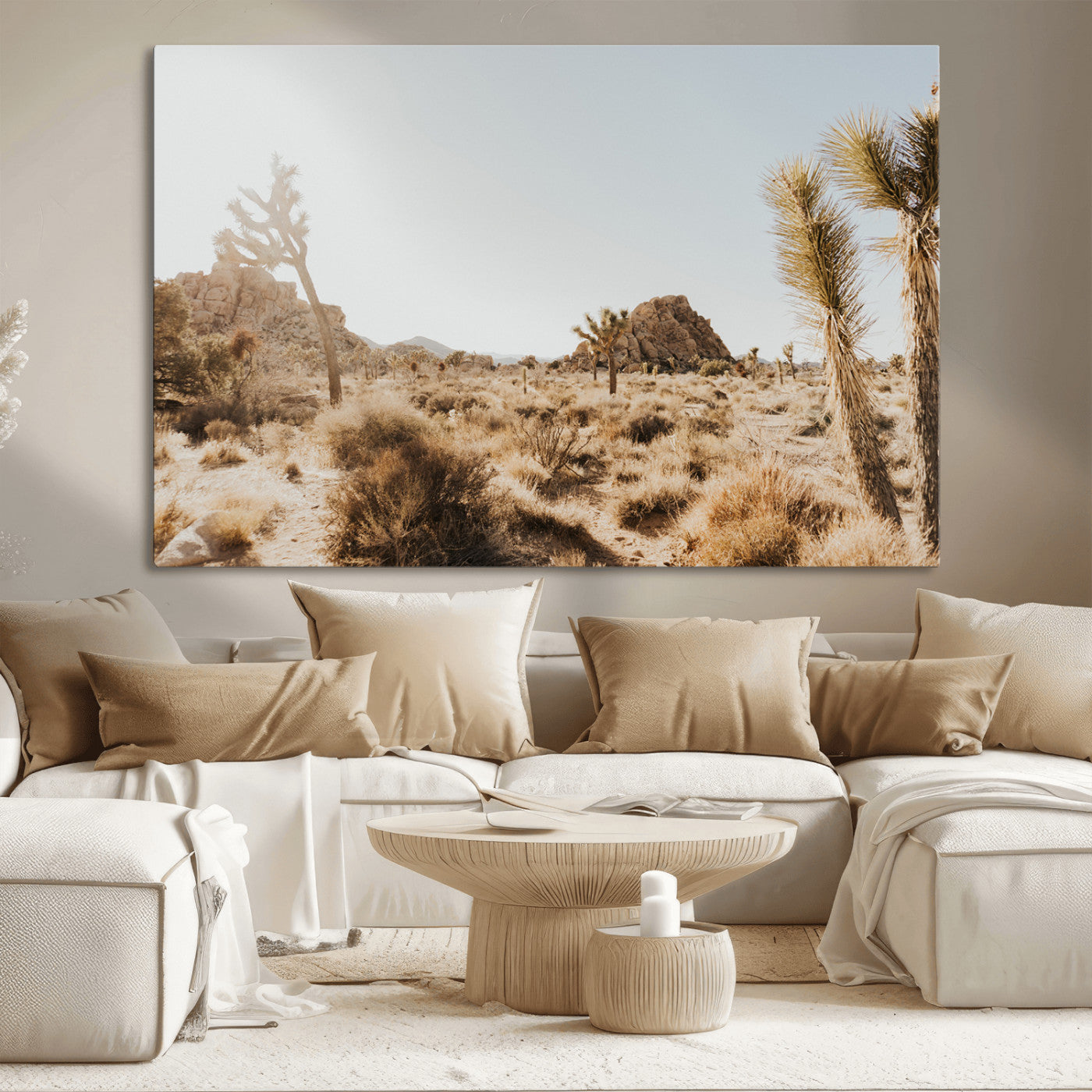 62783269-MGV-CV-36X24-Joshua Tree Wall Art – Desert Landscape Photography Canvas Print, Southwest Nature Artwork Rustic Home Decor for Living Room,