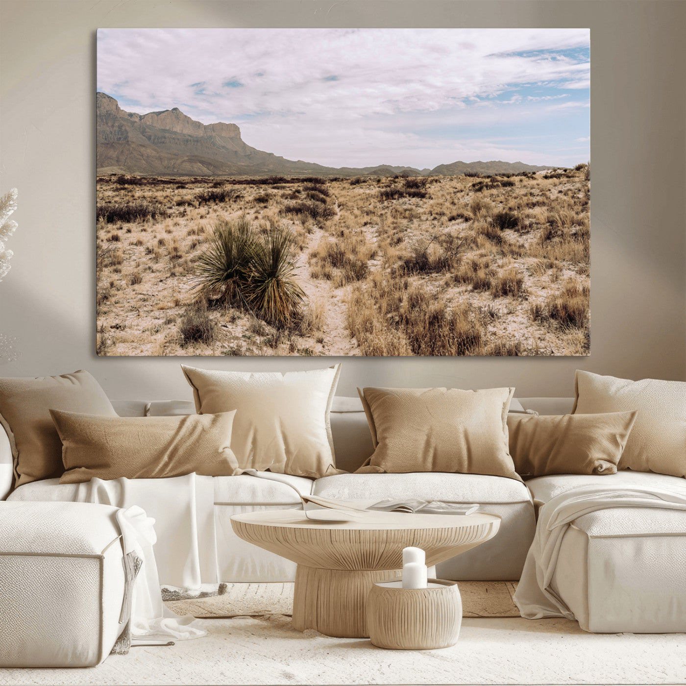 20681831-MGV-CV-36X24-Desert Landscape Wall Art – Southwestern Mountain Canvas Print, Rustic Western Nature Photography Decor for Living Room, Office,