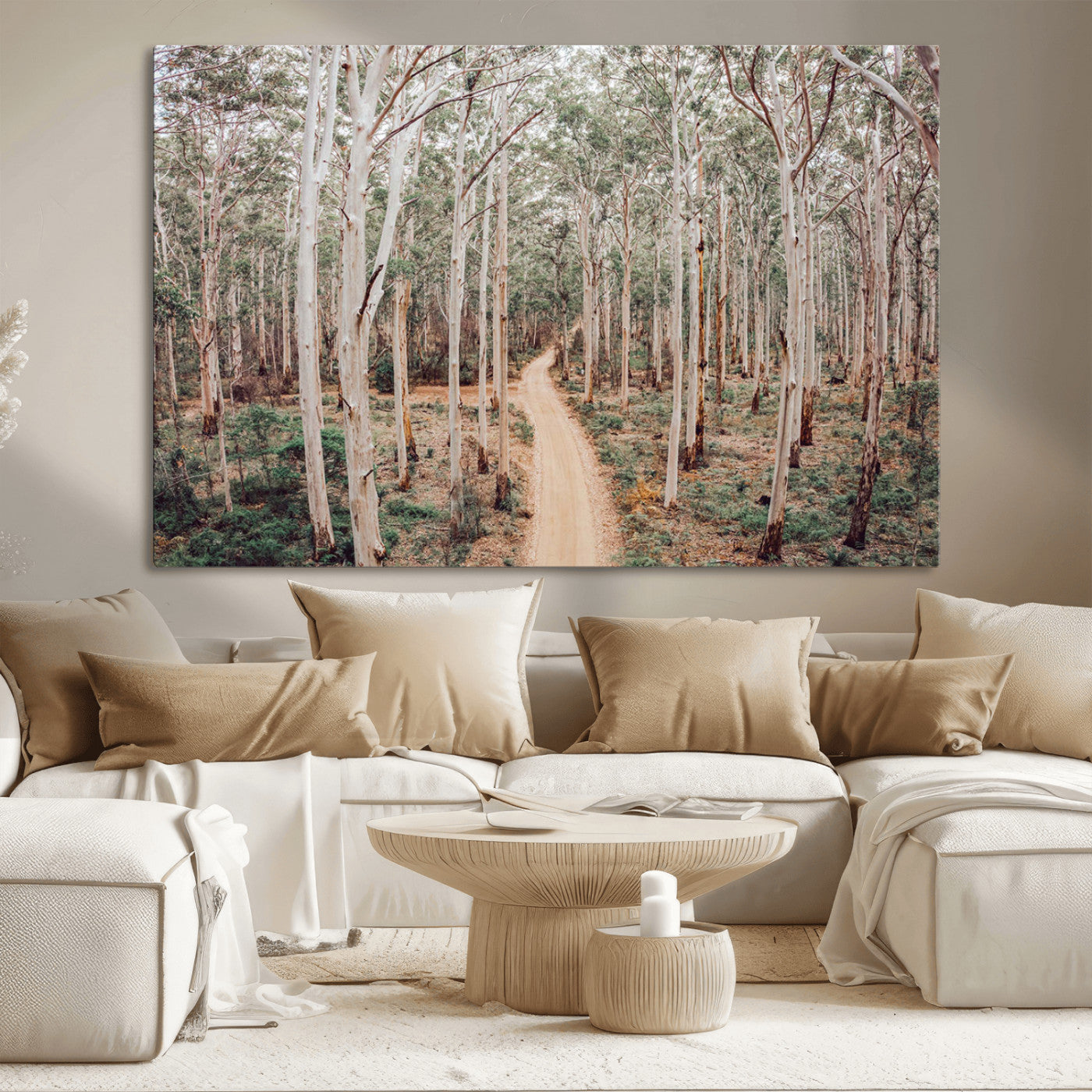 24760563-MGV-CV-36X24-Forest Wall Art – Tranquil Woodland Path Canvas Print, Scenic Nature Photography Decor for Bedroom, Living Room, Office, Cabin or