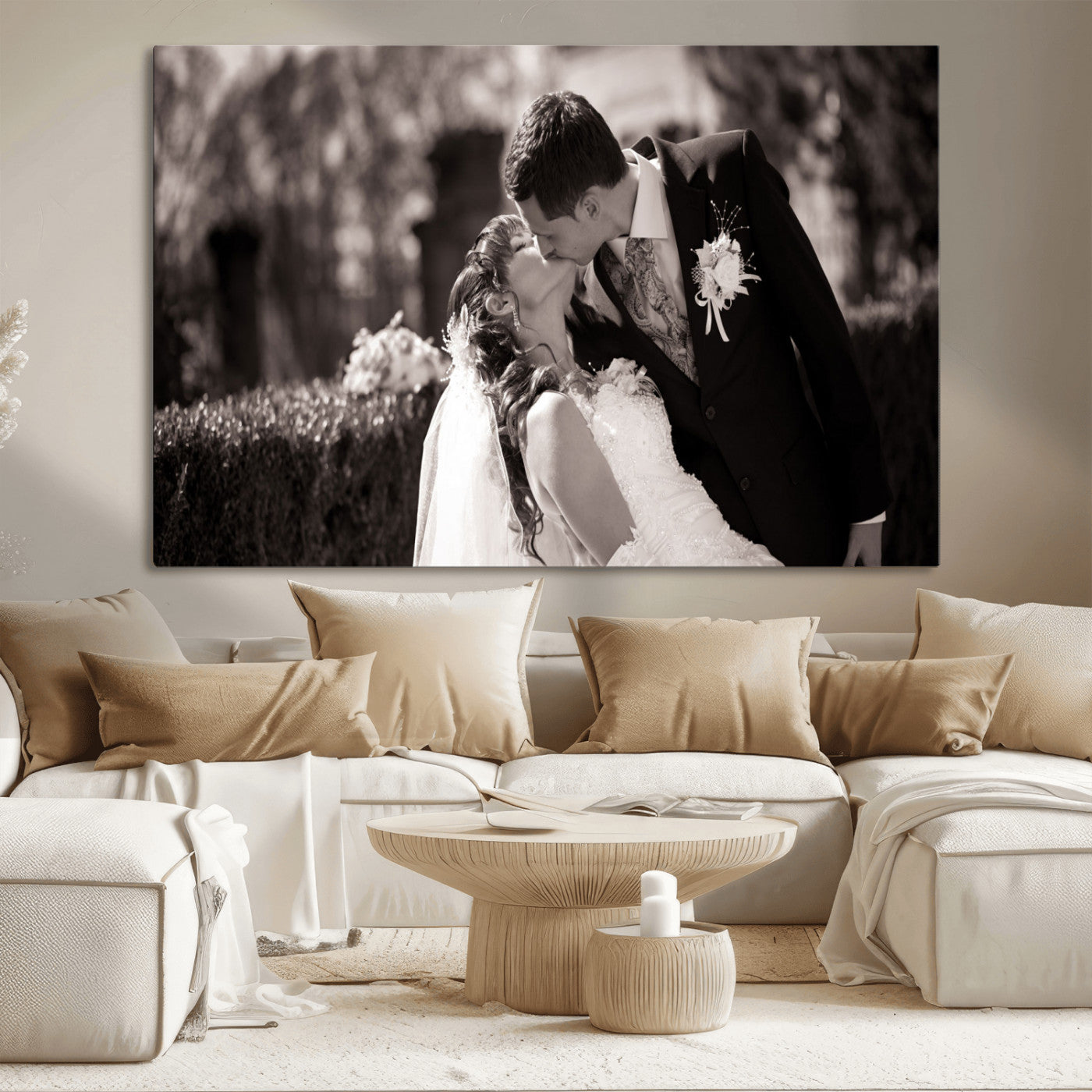 CSTM6030-MGV-CV-36X24-Custom Wedding Photo Print - Custom Wall Art Picture Print, Create Your Own Photo Canvas Print