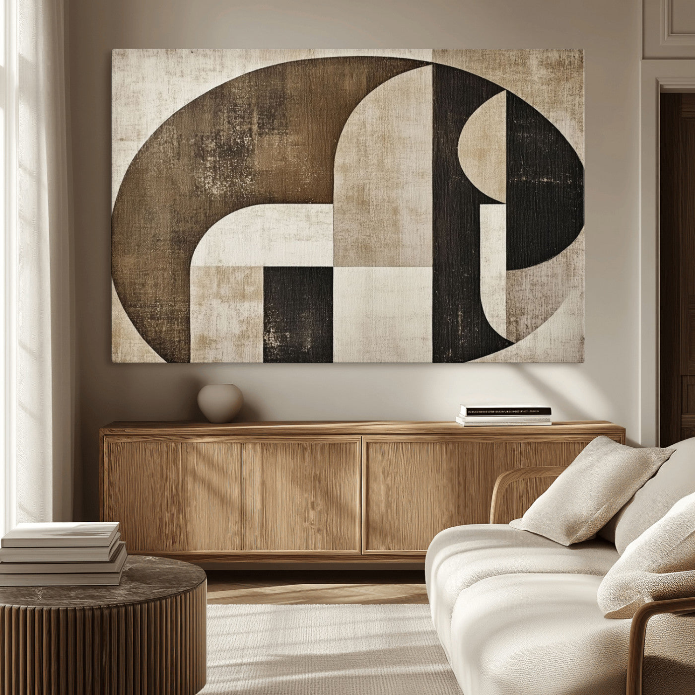 44796-MGV-CV-36X24-Wabi Sabi Wall Art Canvas Print, Framed Geometric Minimalist Art Picture Print, Modern Abstract Perfect Modern Abstract Decor