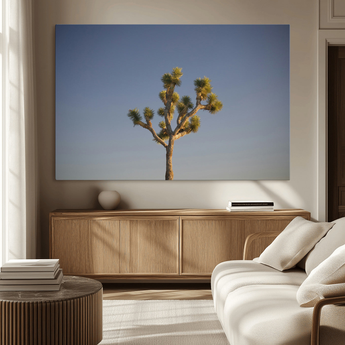 54552043-MGV-CV-36X24-Joshua Tree Art Wall Art Canvas Print, Framed Desert Landscape Art Picture Print, Southwestern Nature Perfect Southwestern Boho