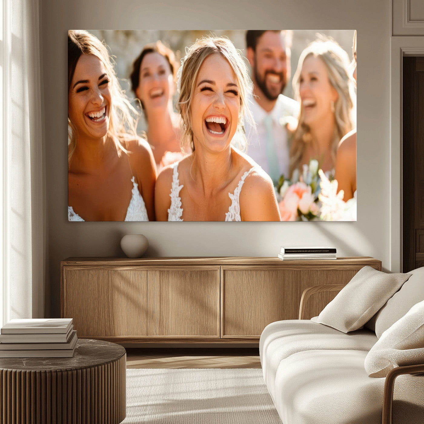 CSTM912-MGV-CV-36X24-Framed Wedding Canvas Print - Custom Wall Art Keepsake for Couples, Elegant Home Decoration Gift, Create Your Own Photo Canvas