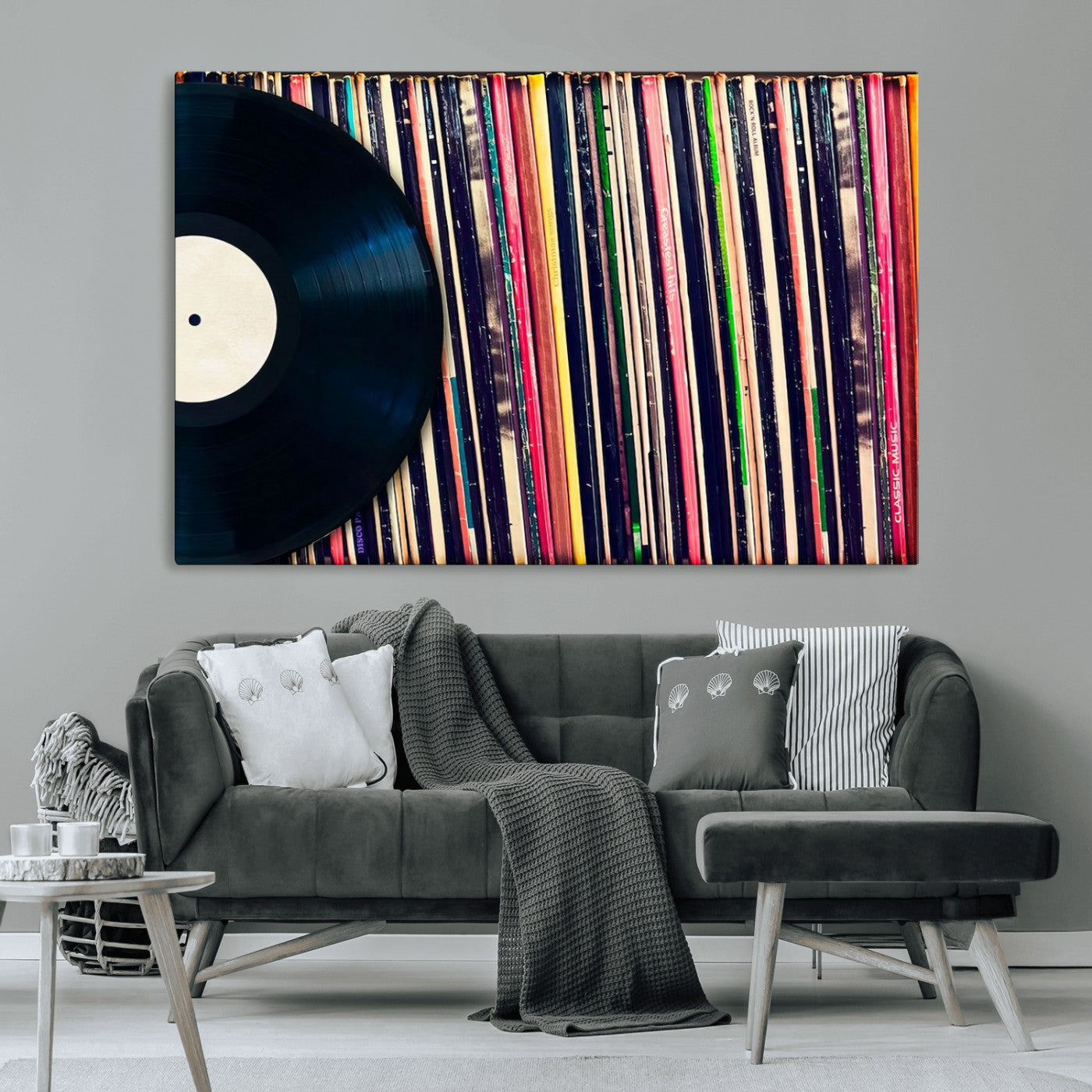 45029-MGV-CV-36X24-Misty Pine Forest Wall Art – Black and White Landscape Canvas Print, Foggy Trees Nature Photography, Modern Minimalist Decor for