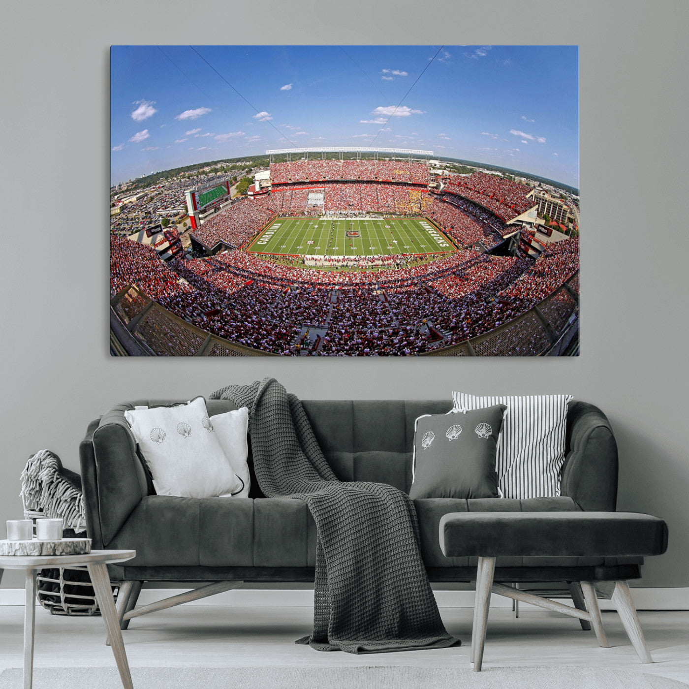 29492070-MGV-CV-36X24-Stadium Wall Art – Panoramic College Football Canvas Print, Game Day Crowd and Field Scene, Sports Photography Decor for Office,