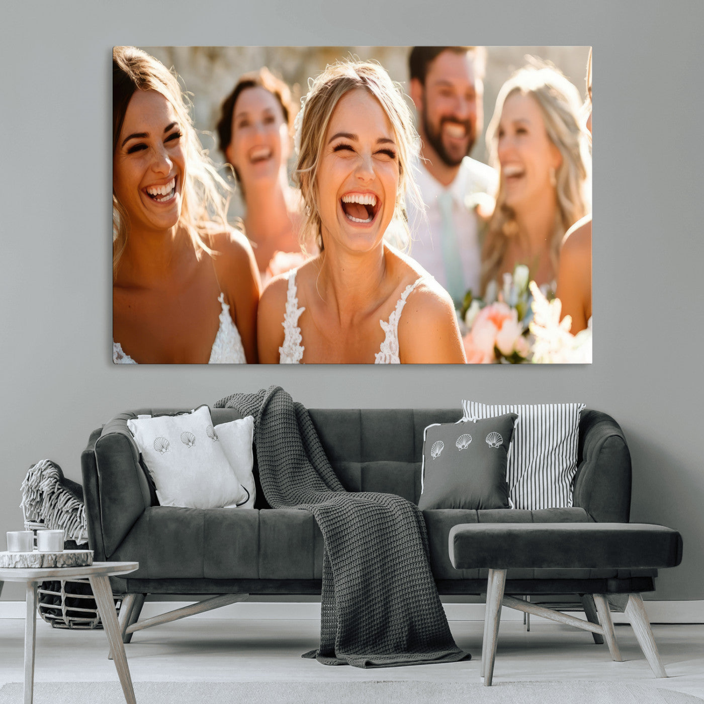 CSTM912-MGV-CV-36X24-Framed Wedding Canvas Print - Custom Wall Art Keepsake for Couples, Elegant Home Decoration Gift, Create Your Own Photo Canvas