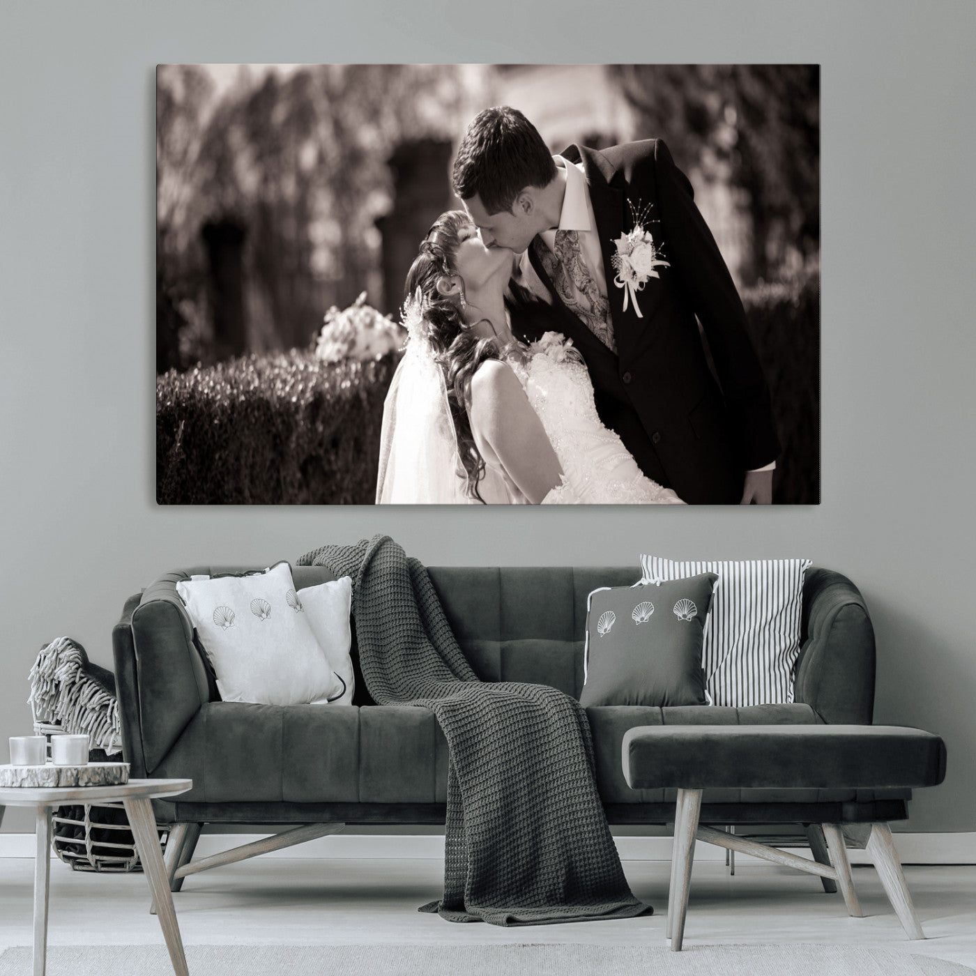 CSTM6030-MGV-CV-36X24-Custom Wedding Photo Print - Custom Wall Art Picture Print, Create Your Own Photo Canvas Print