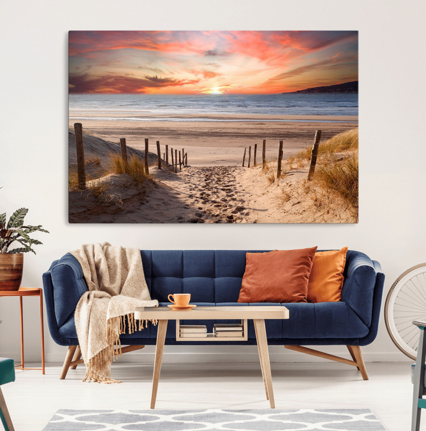78111-MGV-CV-36X24-Sunset Pathway Wall Art – Panoramic Coastal Canvas Print, Tranquil Beach Decor for Living Room, Office or Bedroom