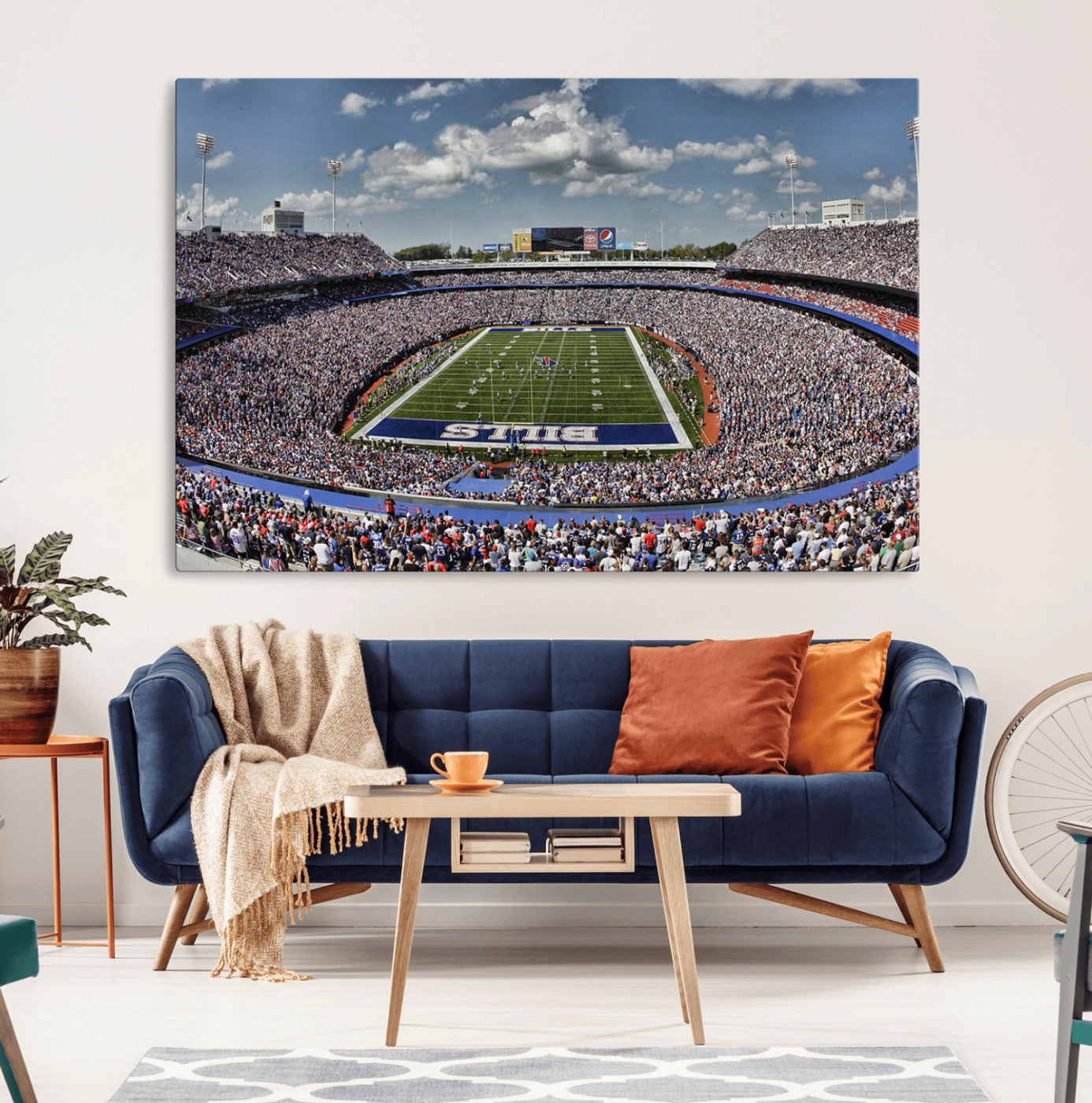 76491-MGV-CV-36X24-Buffalo Bills Stadium Wall Art Canvas Print, Framed Bills Stadium Art Picture Print, Highmark Stadium Perfect Sport Room Decor