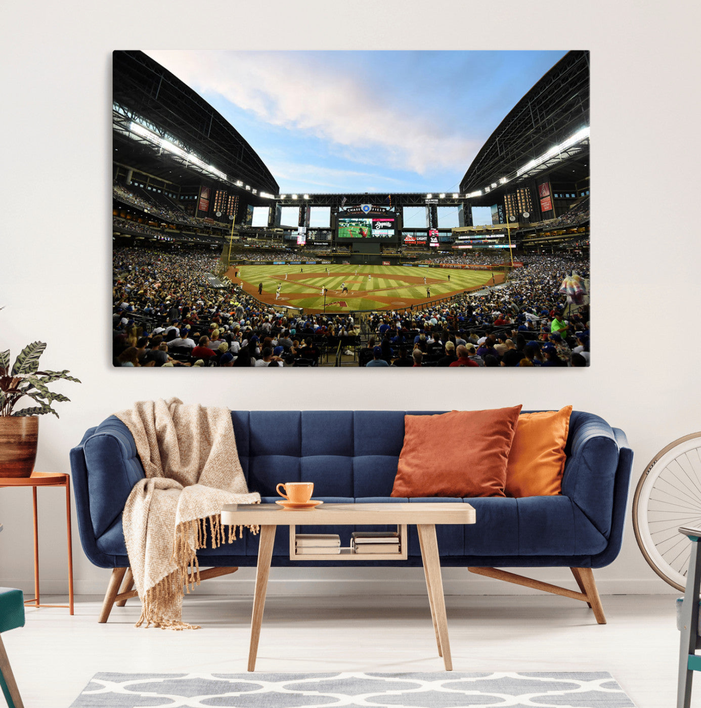 92672-MGV-CV-36X24-Chase Field Stadium Wall Art Canvas Print, Framed Arizona Stadium Art Picture Print, Chase Stadium Perfect Sports Room Decor