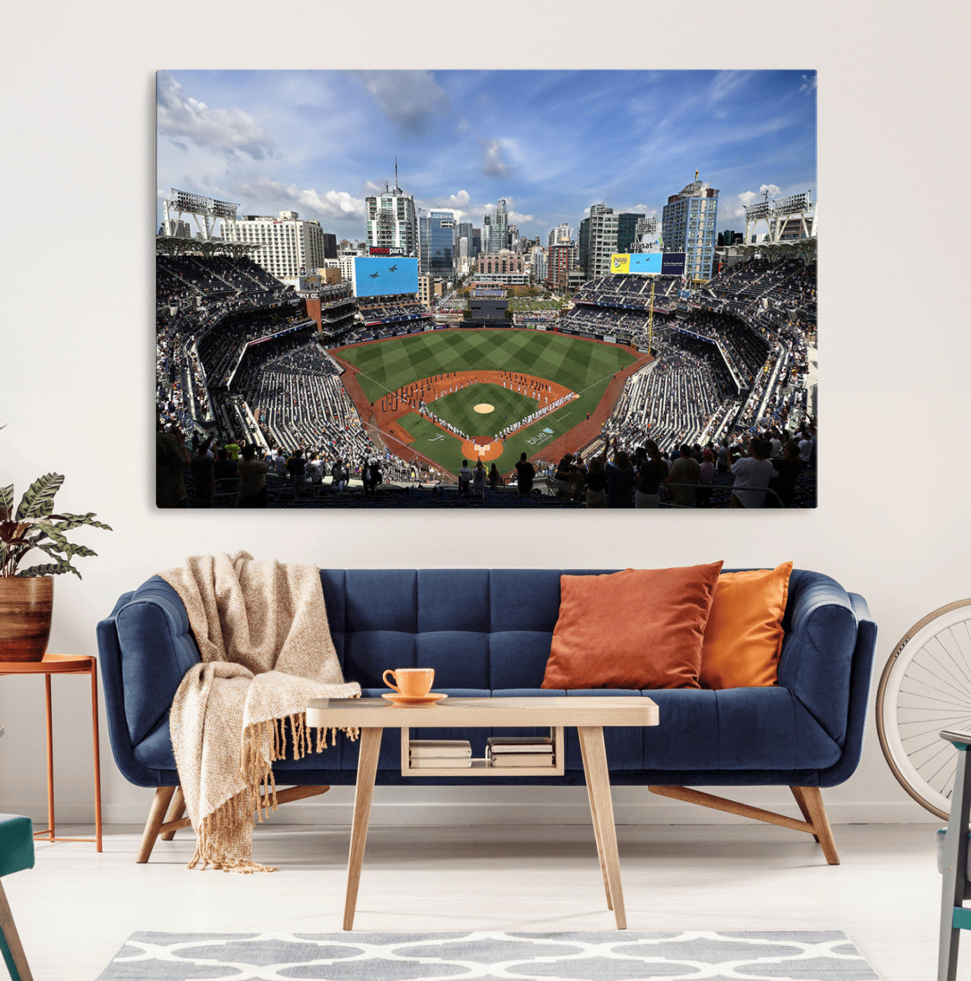 87122-MGV-CV-36X24-Petco Park Field Wall Art Canvas Print, Framed San Diego Stadium Art Picture Print, Petco Park Stadium Perfect Sport Room Decor