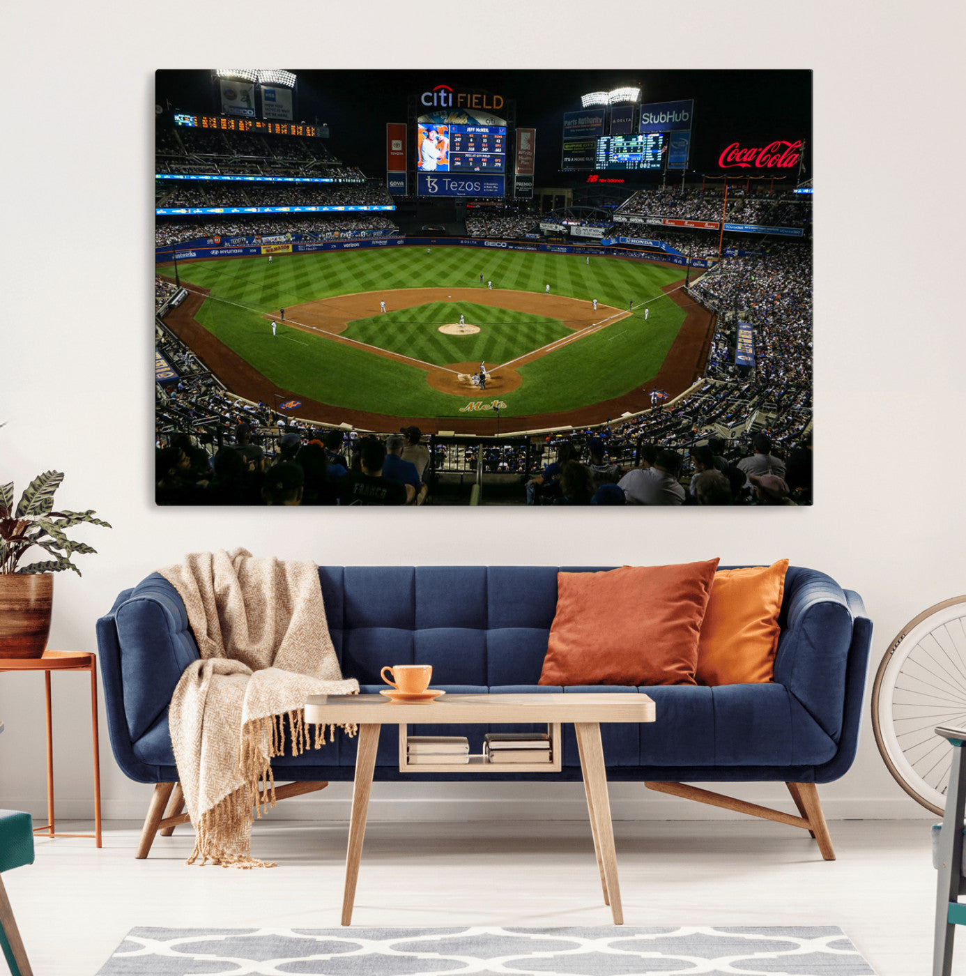 83979-MGV-CV-36X24-RingCentral Coliseum Wall Art Canvas Print, Framed Oakland A's Stadium Art Picture Print, RingCentral Coliseum Field Perfect Sport