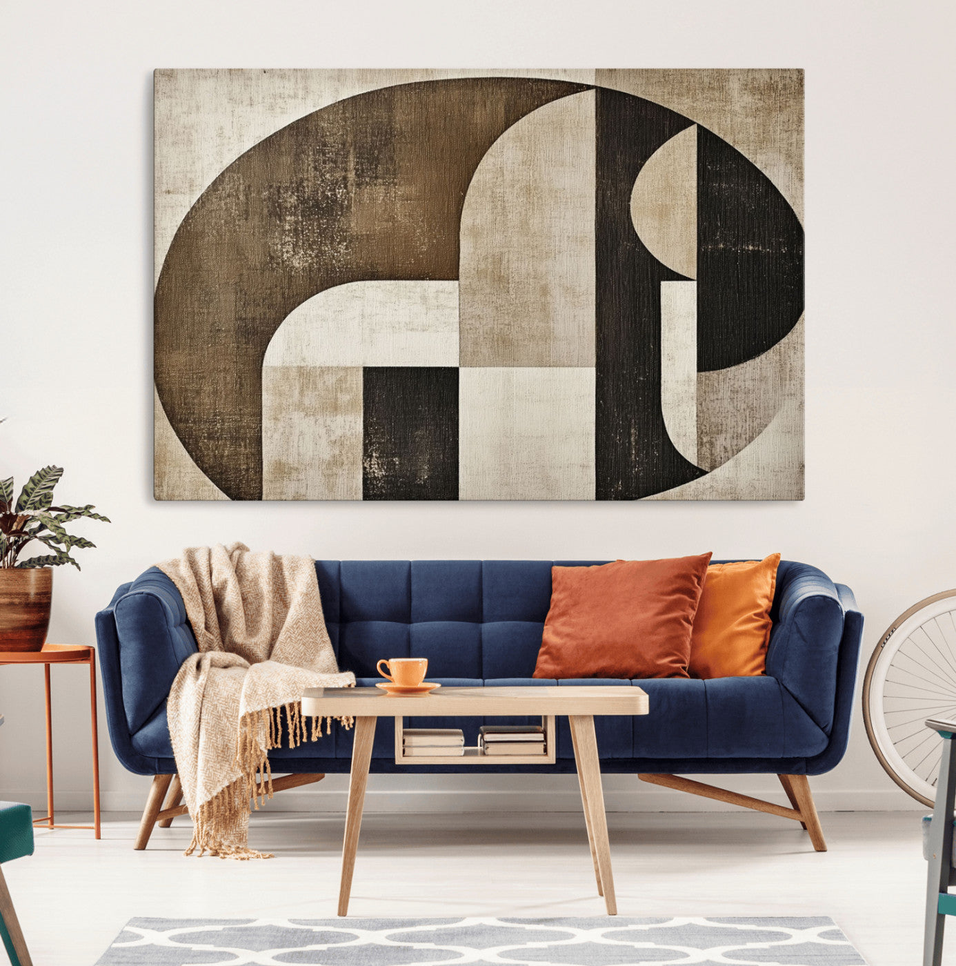 44796-MGV-CV-36X24-Wabi Sabi Wall Art Canvas Print, Framed Geometric Minimalist Art Picture Print, Modern Abstract Perfect Modern Abstract Decor