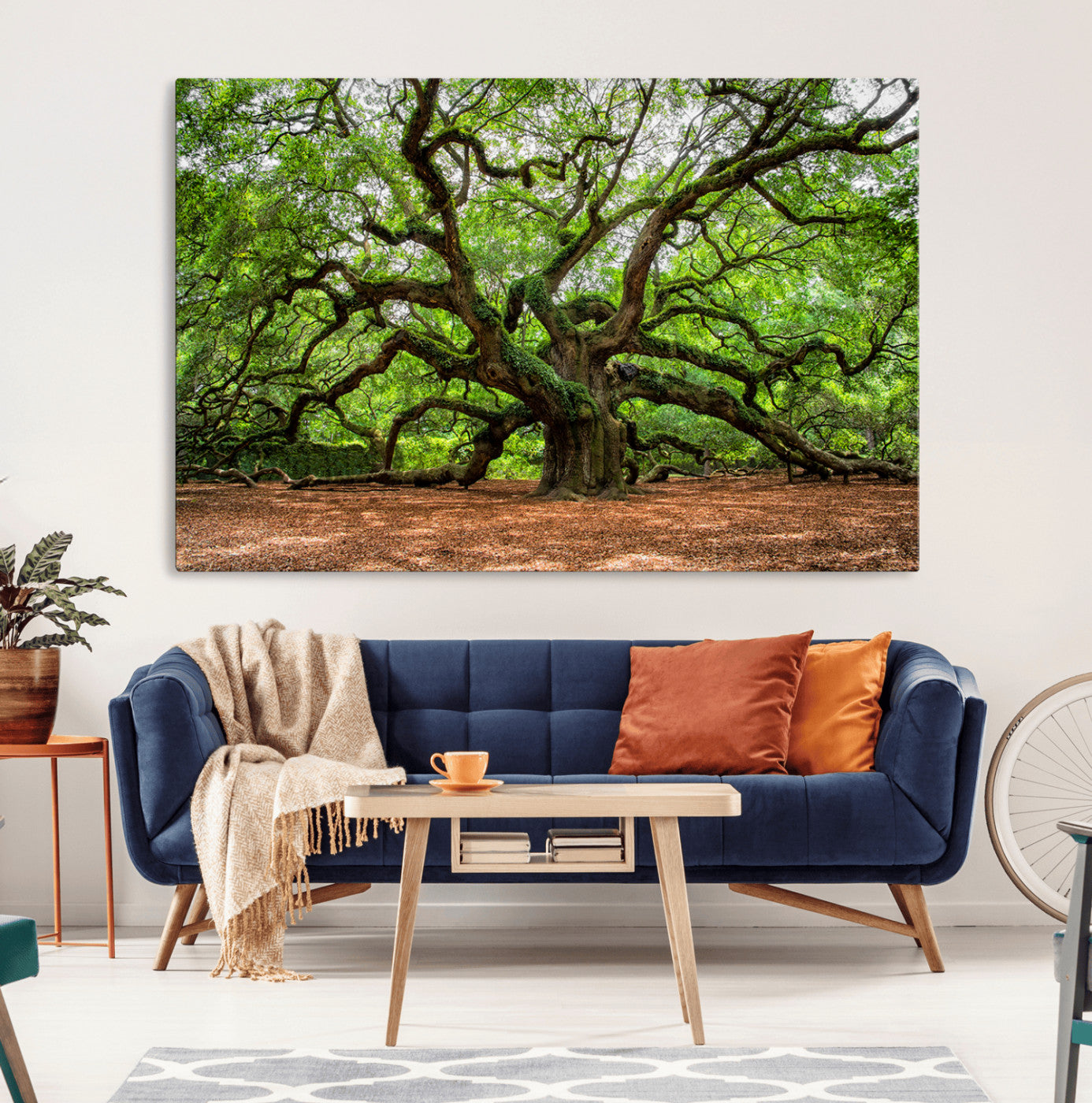 51255351-MGV-CV-36X24-Ancient Tree Wall Art – Majestic Oak Canvas Print, Large Nature Photography, Sacred Forest Landscape Wall Décor, Wisdom Tree