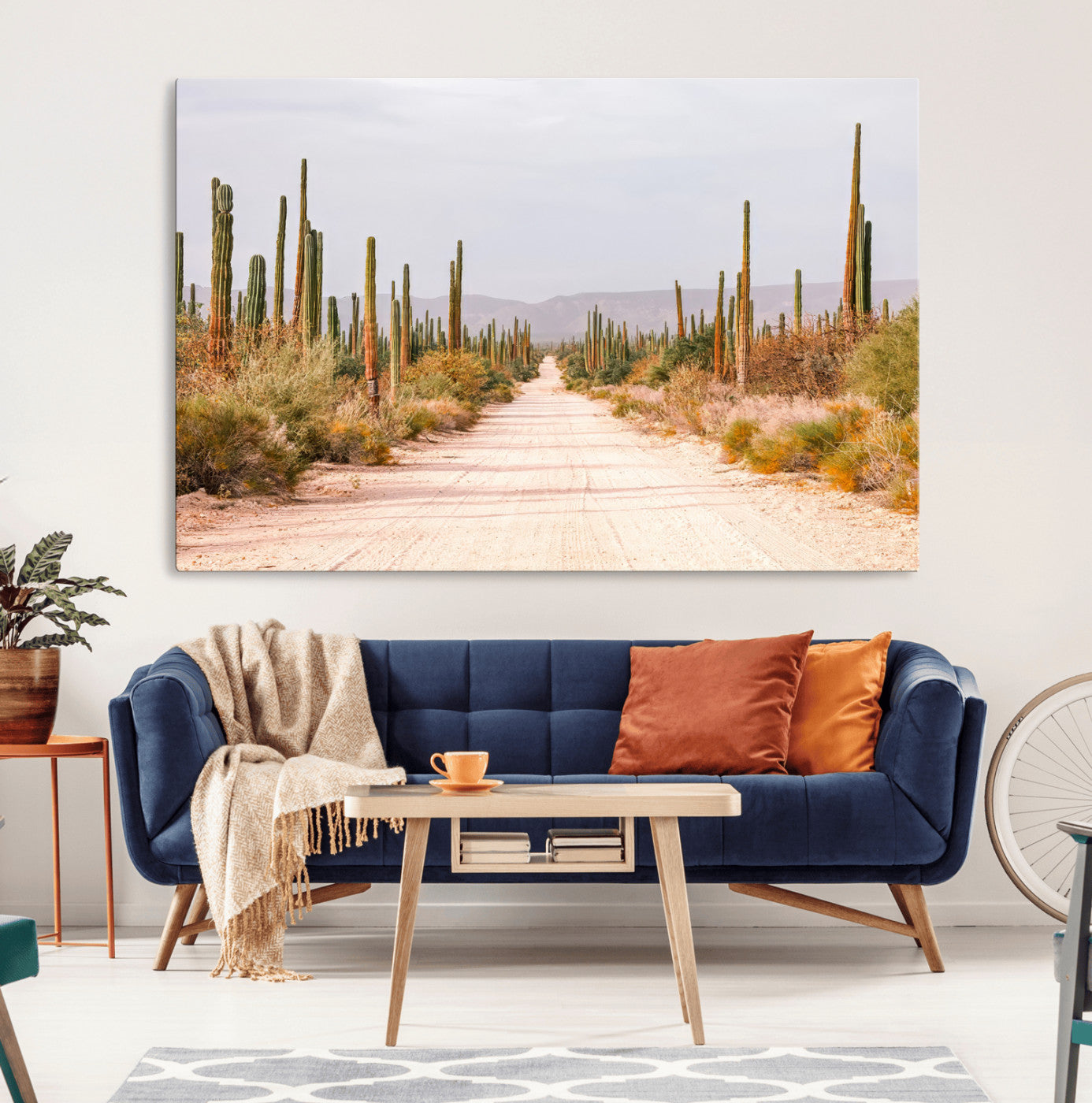 30742780-MGV-CV-36X24-Desert Cactus Wall Art Canvas Print, Framed Southwestern Art Picture Print, Bohemian Western Perfect Southwestern Boho Decor