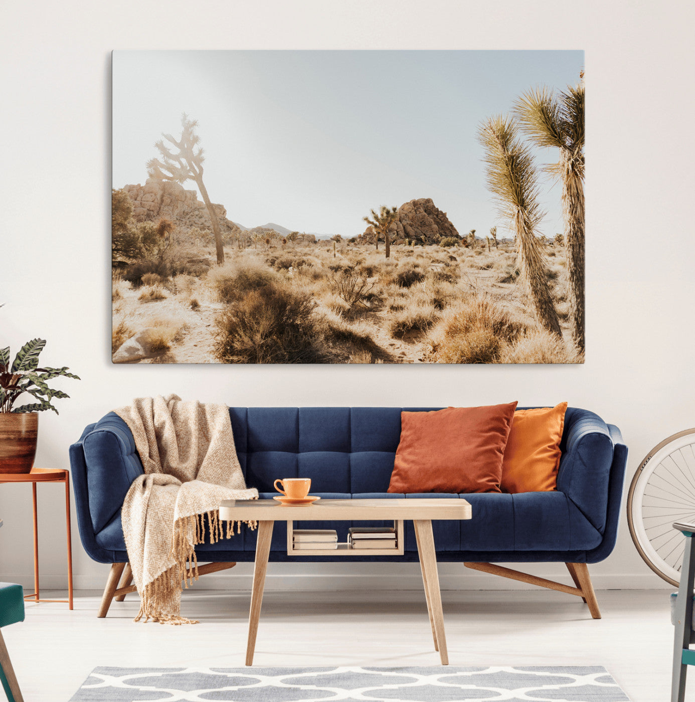 62783269-MGV-CV-36X24-Joshua Tree Wall Art – Desert Landscape Photography Canvas Print, Southwest Nature Artwork Rustic Home Decor for Living Room,