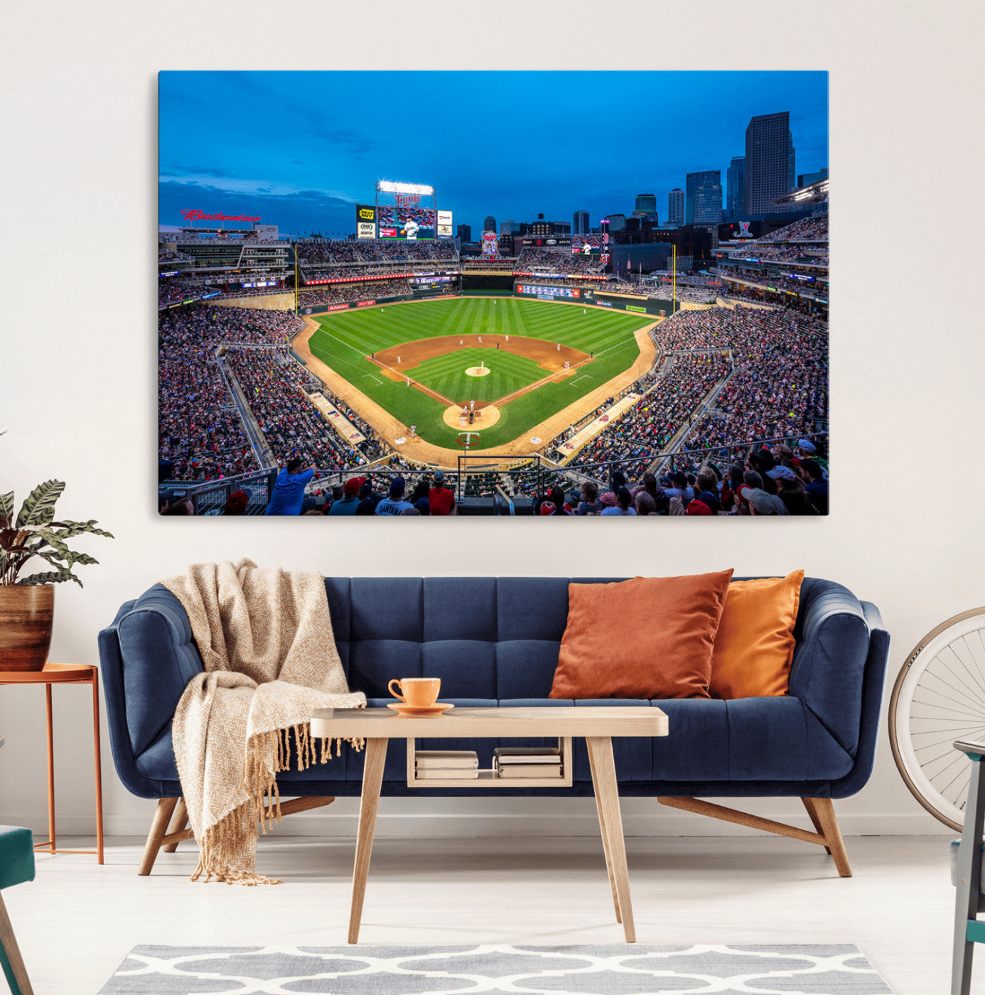 77273035-MGV-CV-36X24-Baseball Stadium Wall Art – Panoramic Evening Game Canvas Print, Sports Fan Decor for Man Cave, Office, Bar, or Living Room