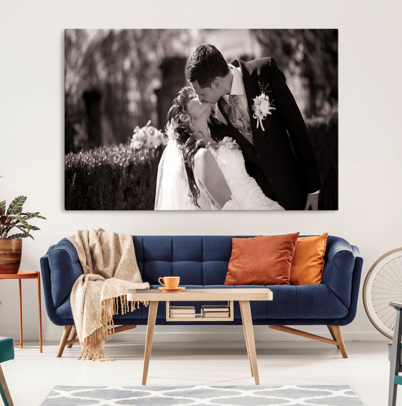 CSTM6030-MGV-CV-36X24-Custom Wedding Photo Print - Custom Wall Art Picture Print, Create Your Own Photo Canvas Print