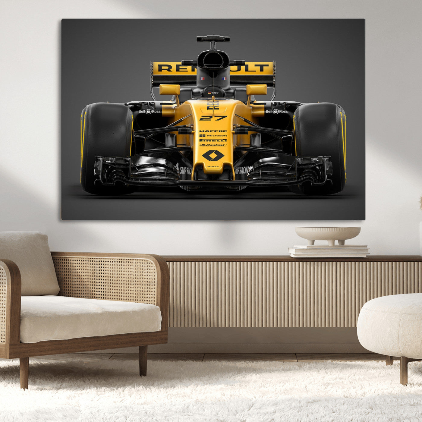 62882-MGV-CV-36X24-Renault F1 Racing Car Print - High-Performance Formula 1 Motorsport Wall Art, Perfect Gift for Racing Fans and Car Enthusiasts