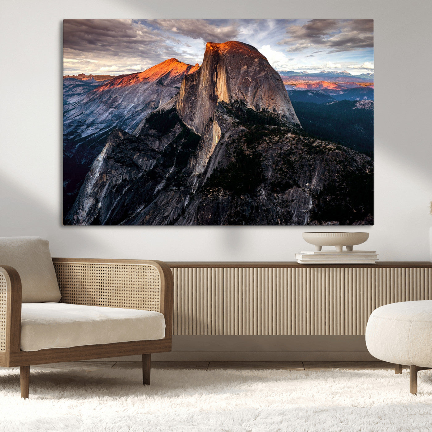 31332-MGV-CV-36X24-Mountain Landscape Wall Art – Majestic Sunset Rock Formation Canvas Print, Nature Scenic Decor for Living Room, Office, Cabin or