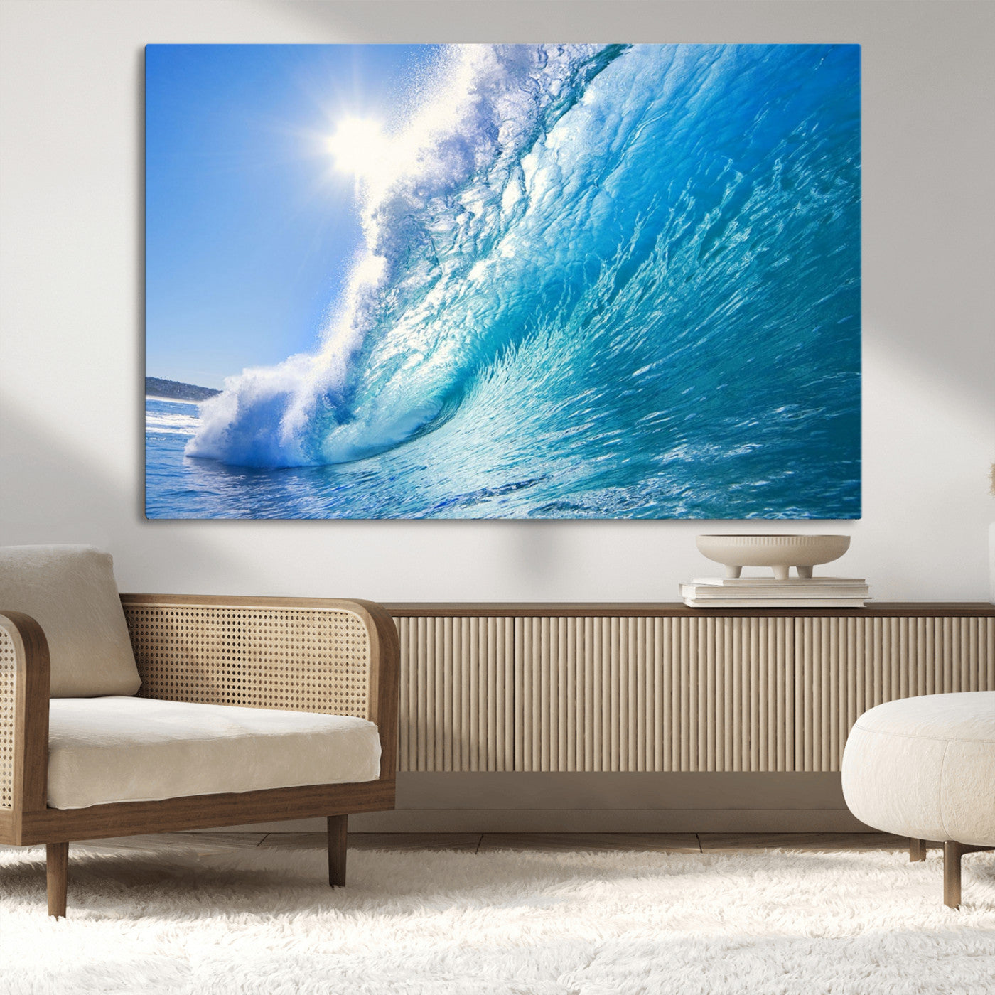 37494-MGV-CV-36X24-Ocean Wave Canvas Art – Stunning Blue Wave Photography, Coastal Wall Decor for Living Room, Bedroom or Office