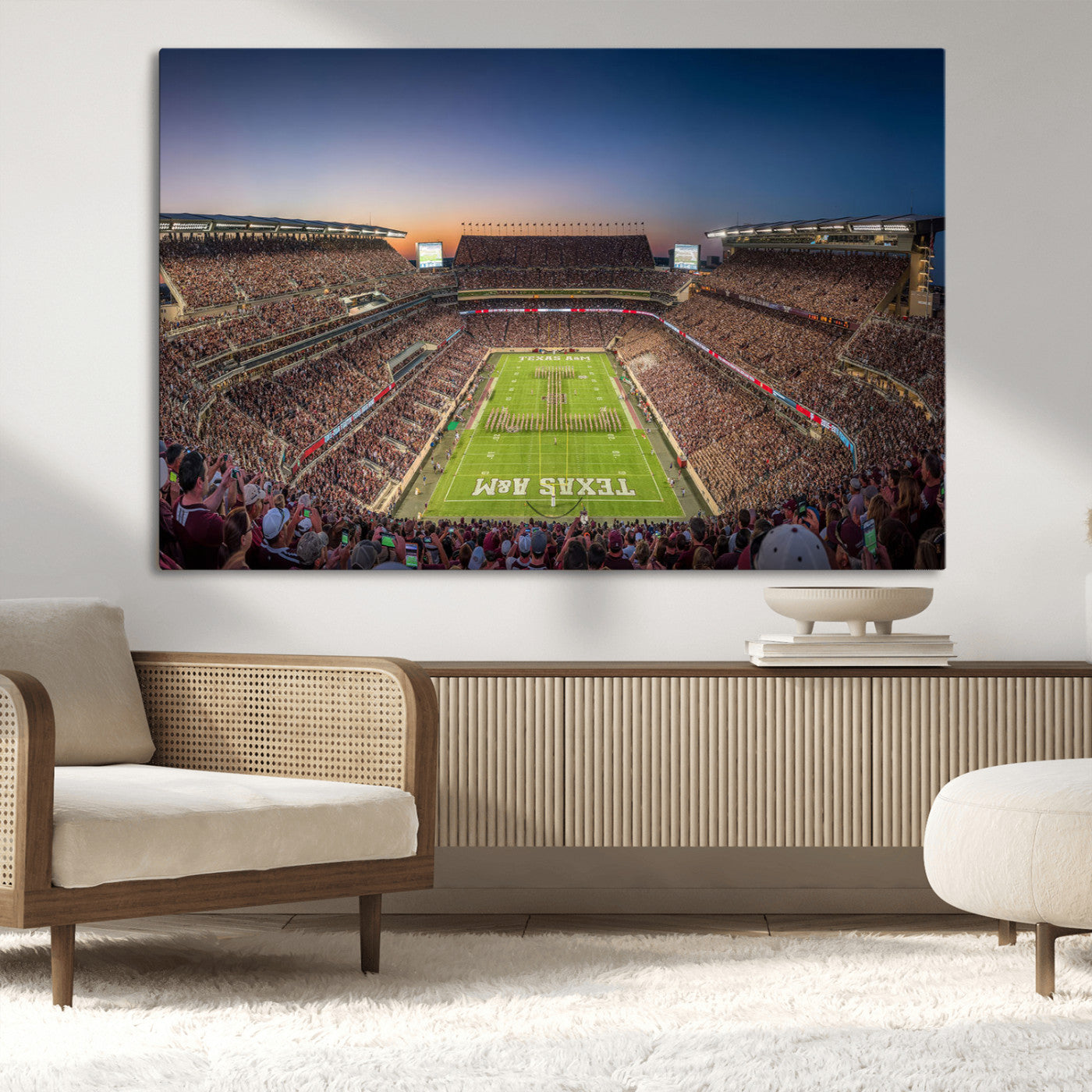 17421-MGV-CV-36X24-Kyle Field Wall Art Canvas Print, Framed Texas Stadium Art Picture Print, Kyle Field Stadium Perfect Sport Room Decor Artwork