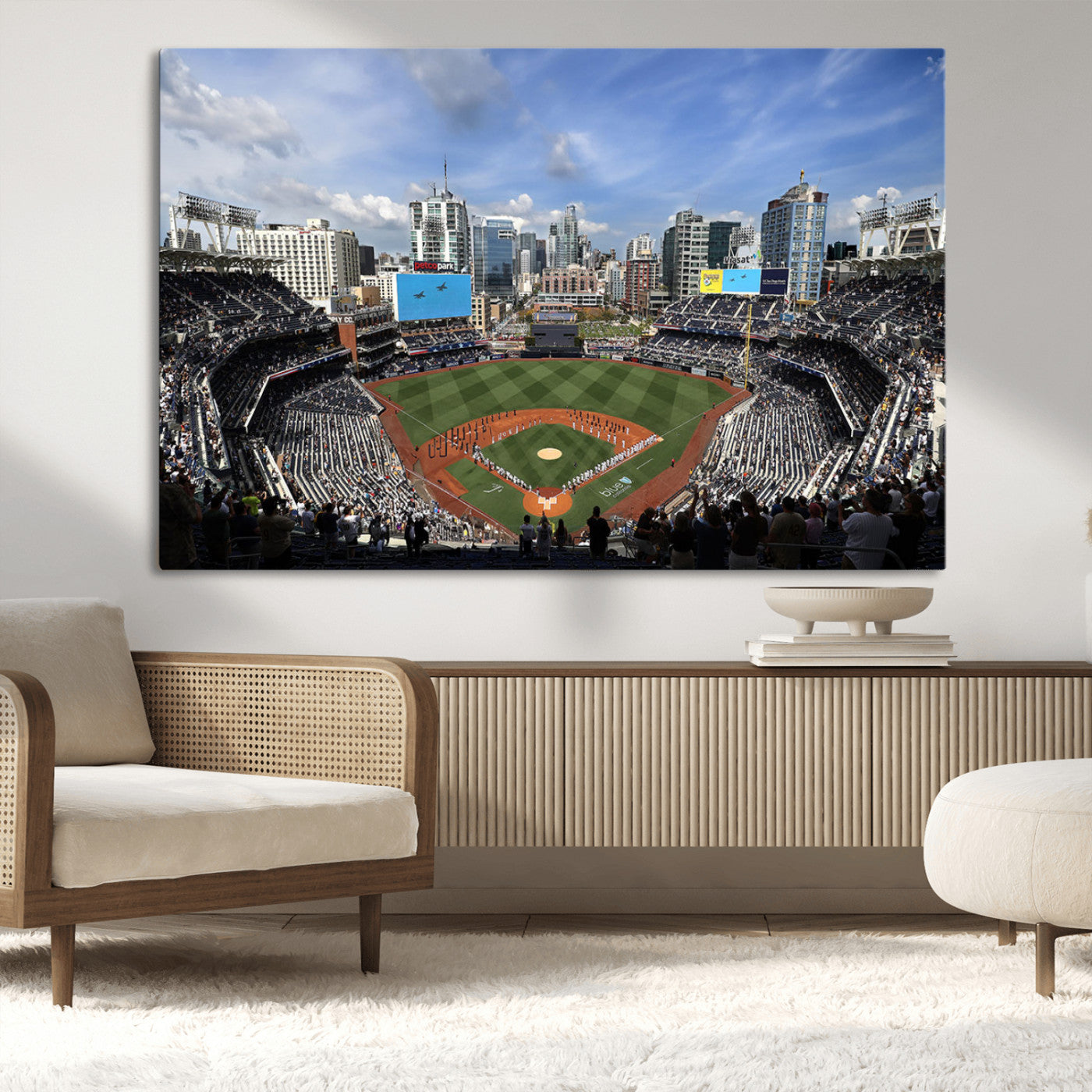 87122-MGV-CV-36X24-Petco Park Field Wall Art Canvas Print, Framed San Diego Stadium Art Picture Print, Petco Park Stadium Perfect Sport Room Decor