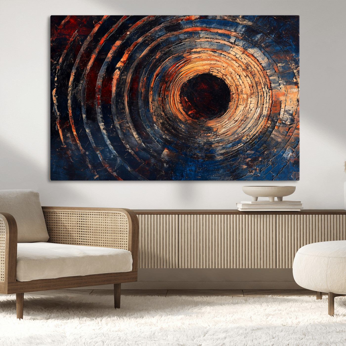 10017879-MGV-CV-36X24-Wood Tree Ring Wall Art Canvas Print, Framed Natural Wood Art Picture Print, Rustic Tree Slice Perfect Rustic Decor Artwork