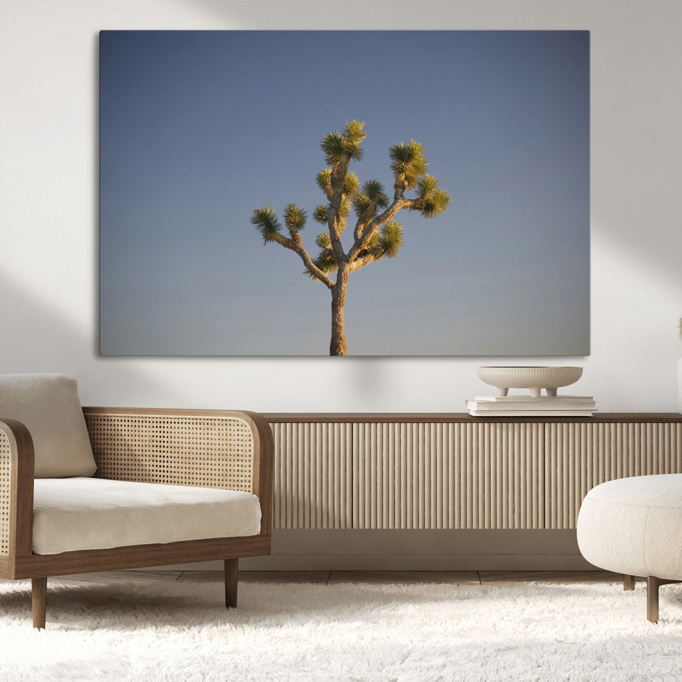 54552043-MGV-CV-36X24-Joshua Tree Art Wall Art Canvas Print, Framed Desert Landscape Art Picture Print, Southwestern Nature Perfect Southwestern Boho