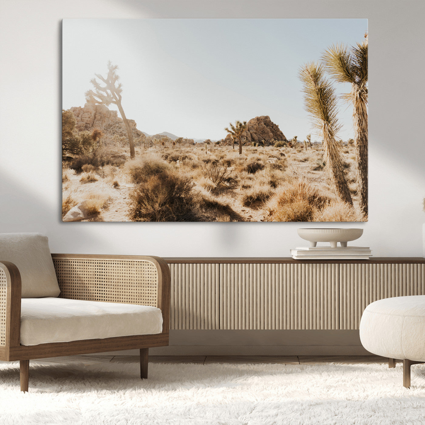 62783269-MGV-CV-36X24-Joshua Tree Wall Art – Desert Landscape Photography Canvas Print, Southwest Nature Artwork Rustic Home Decor for Living Room,