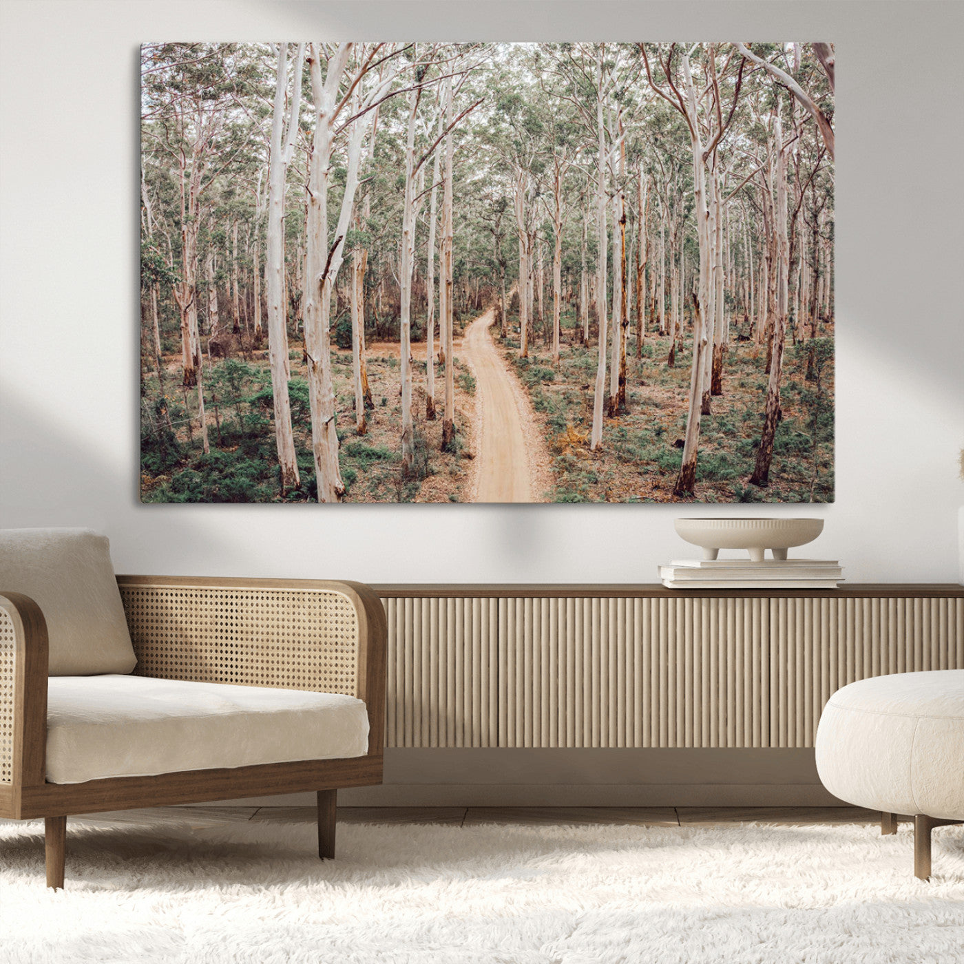 24760563-MGV-CV-36X24-Forest Wall Art – Tranquil Woodland Path Canvas Print, Scenic Nature Photography Decor for Bedroom, Living Room, Office, Cabin or