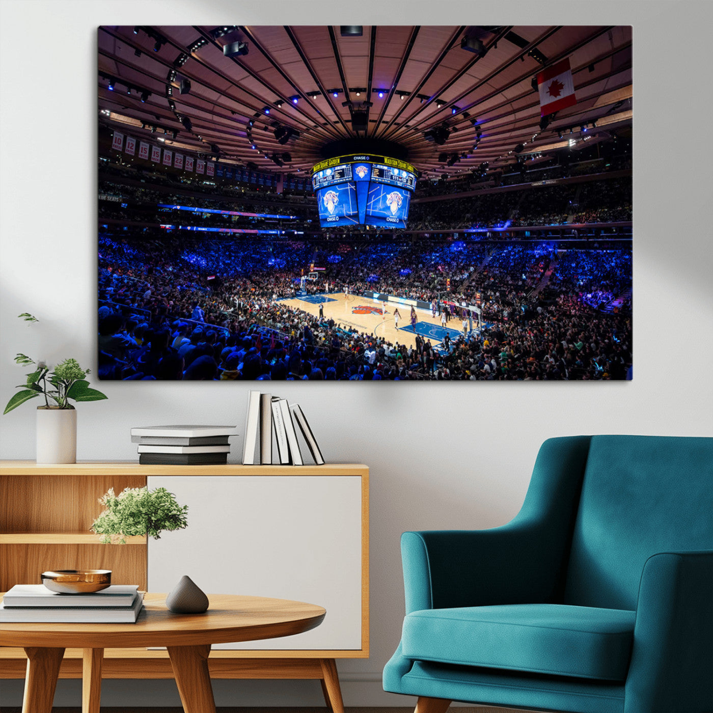 20491-MGV-CV-36X24-Madison Square Garden Wall Art Canvas Print, Framed New York Stadium Art Picture Print, MSG Stadium Perfect Sport Room Decor