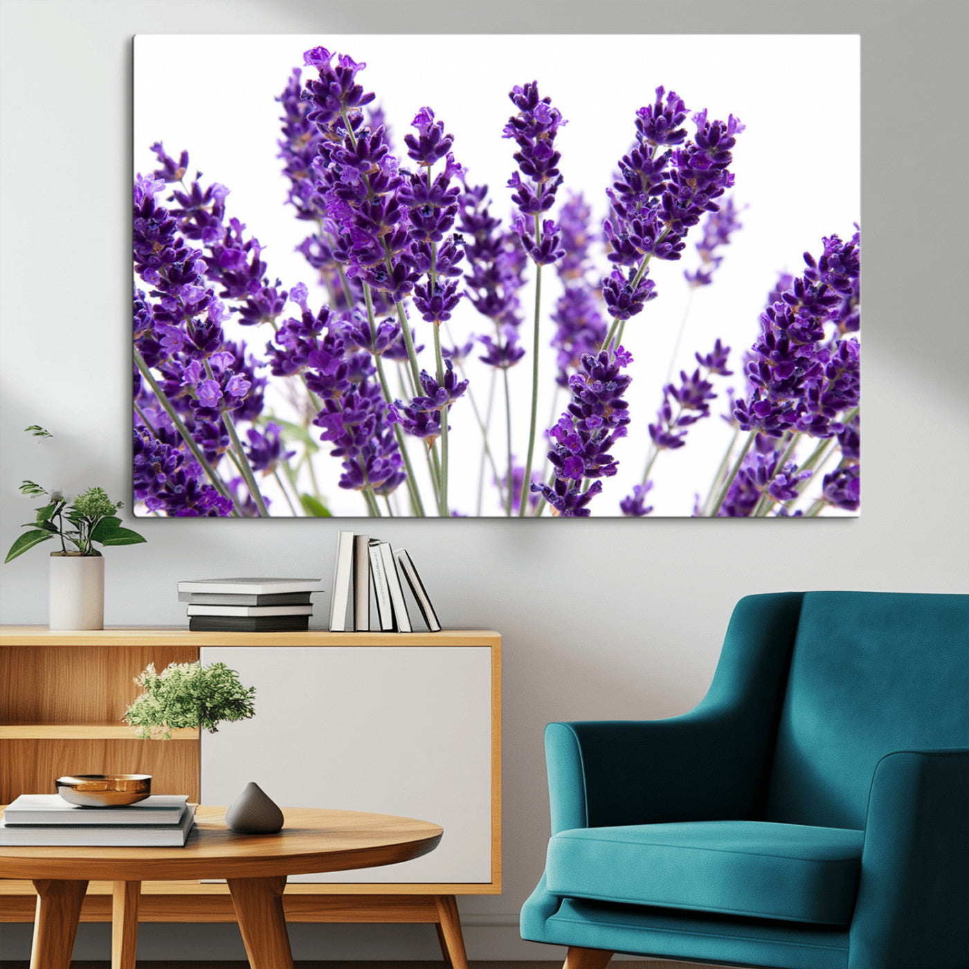84456-MGV-CV-36X24-Lavender Wall Art – Botanical Canvas Print Featuring Purple Floral Stems, Fresh Nature Inspired Artwork for Living Room, Bedroom,