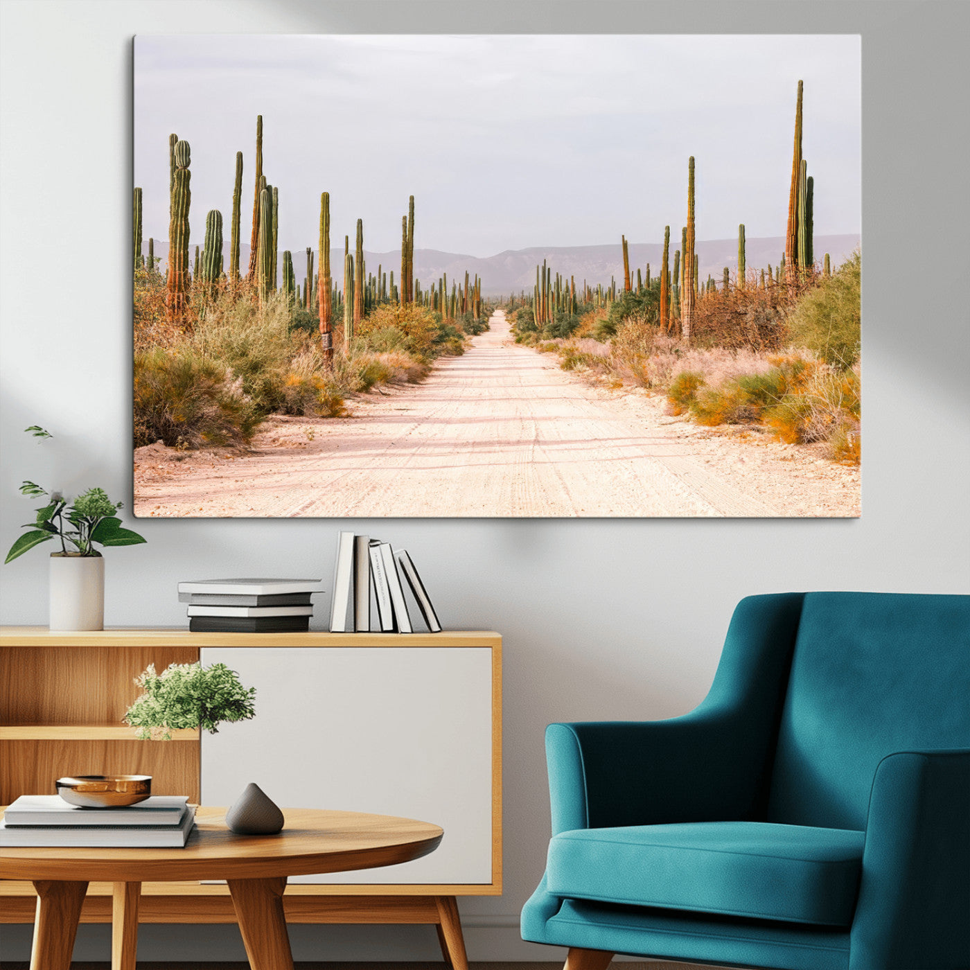 30742780-MGV-CV-36X24-Desert Cactus Wall Art Canvas Print, Framed Southwestern Art Picture Print, Bohemian Western Perfect Southwestern Boho Decor