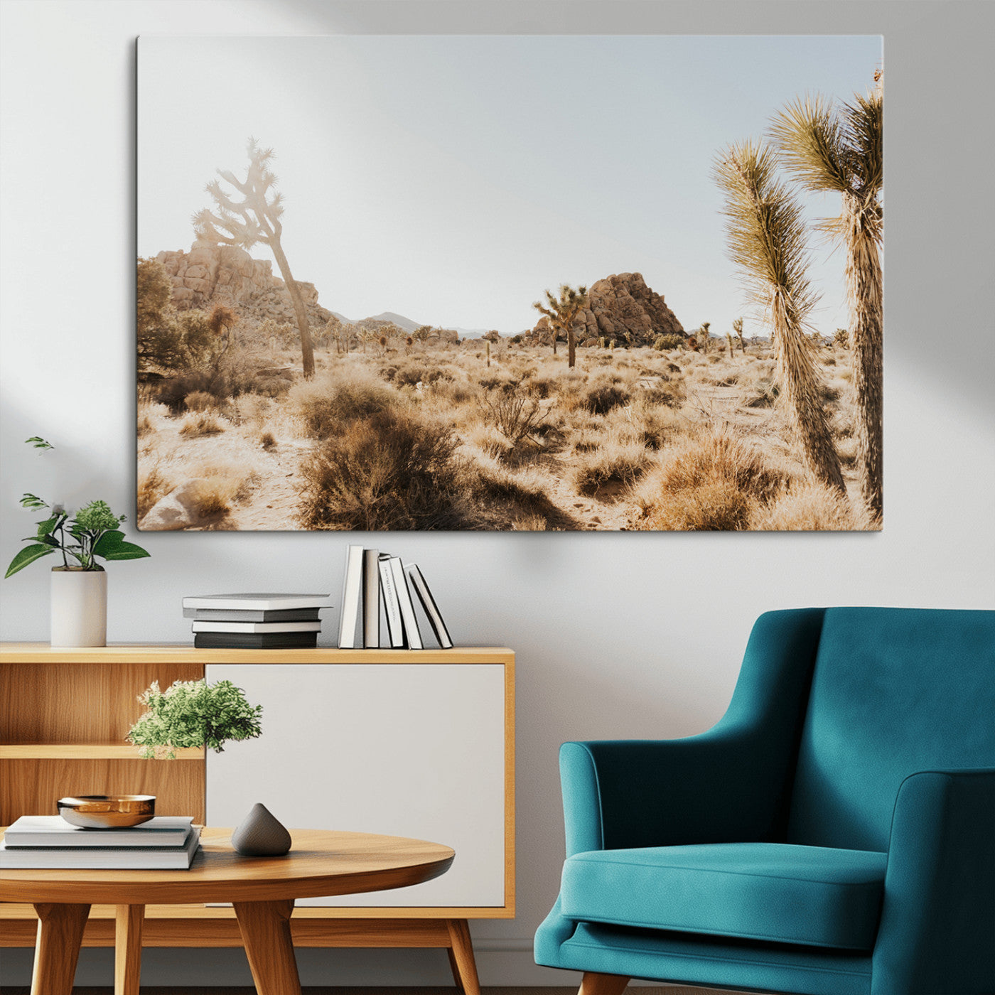 62783269-MGV-CV-36X24-Joshua Tree Wall Art – Desert Landscape Photography Canvas Print, Southwest Nature Artwork Rustic Home Decor for Living Room,