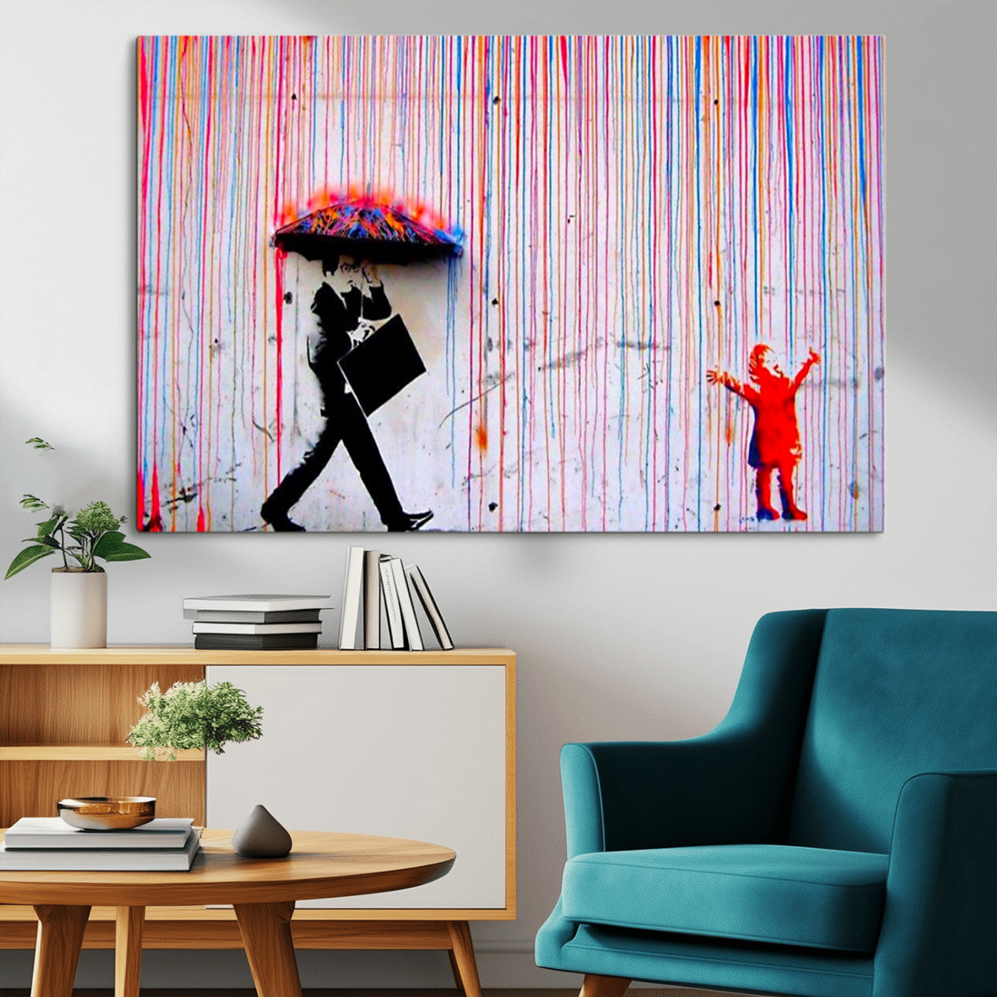 69505-MGV-CV-36X24-Graffiti Girl Wall Art Canvas Print, Framed Urban Contrast Art Picture Print, Vibrant Graffiti Perfect Urban Pop Decor Artwork