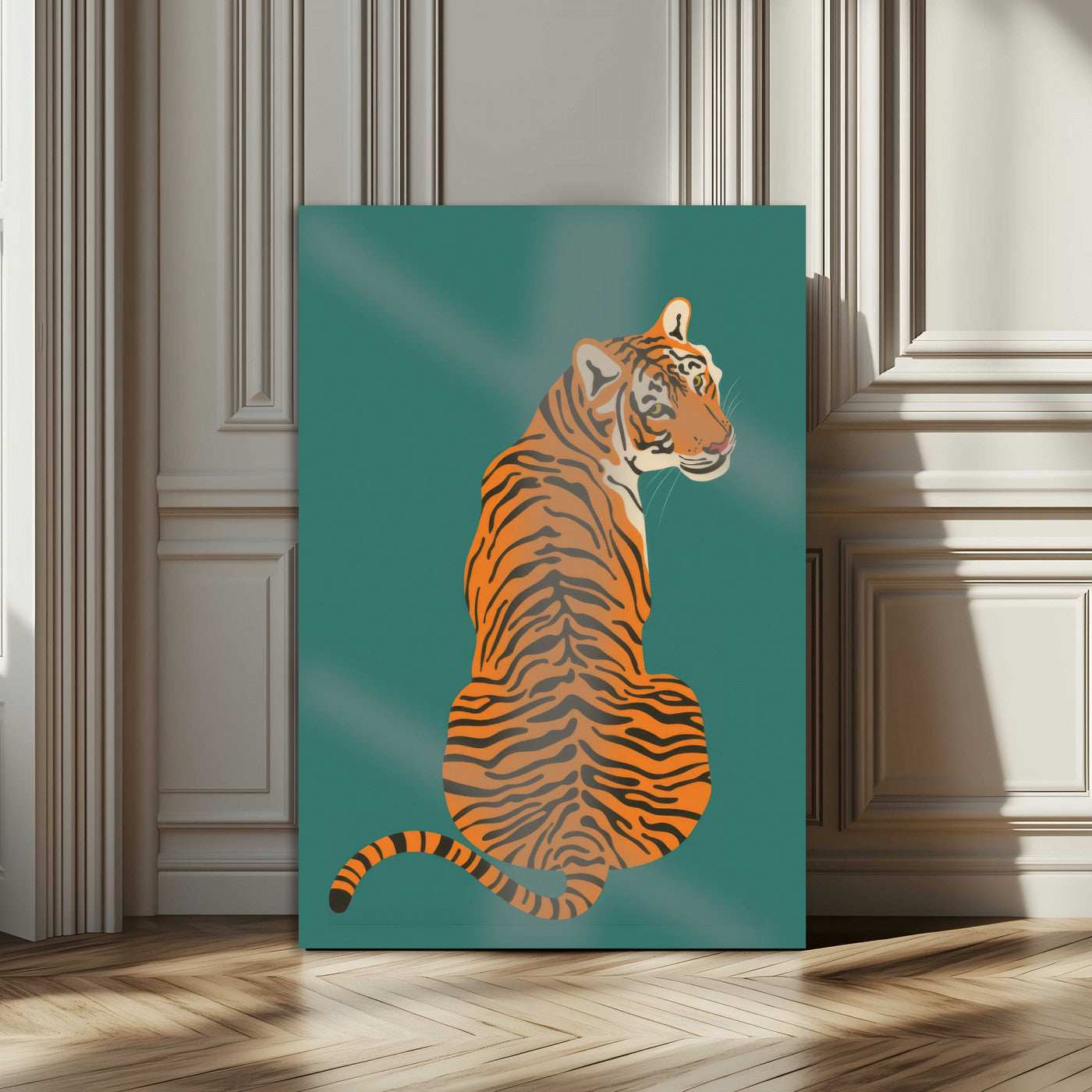 12468-MGV-CV-24X36-Tiger Wall Art – Modern Jungle Cat Canvas Print, Bold Wildlife Animal Decor for Bedroom, Office, Living Room or Nature Inspired