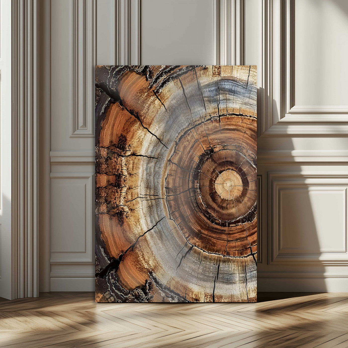 28233914-MGV-CV-24X36-Tree Rings Wall Art Canvas Print, Framed Wood Texture Art Picture Print, Rustic Pattern Perfect Rustic Organic Decor Artwork