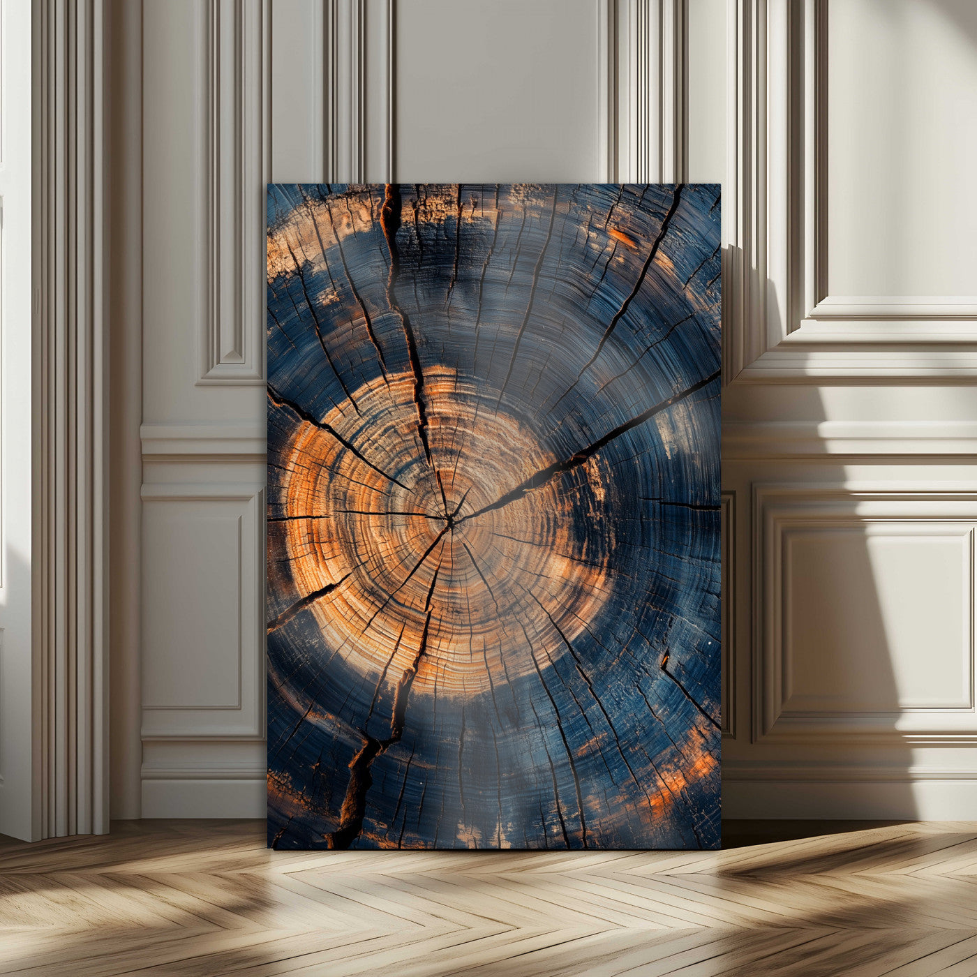 32486414-MGV-CV-24X36-Tree Rings Wall Art Canvas Print, Framed Rustic Texture Art Picture Print, Wood Grain Perfect Rustic Industrial Decor Artwork