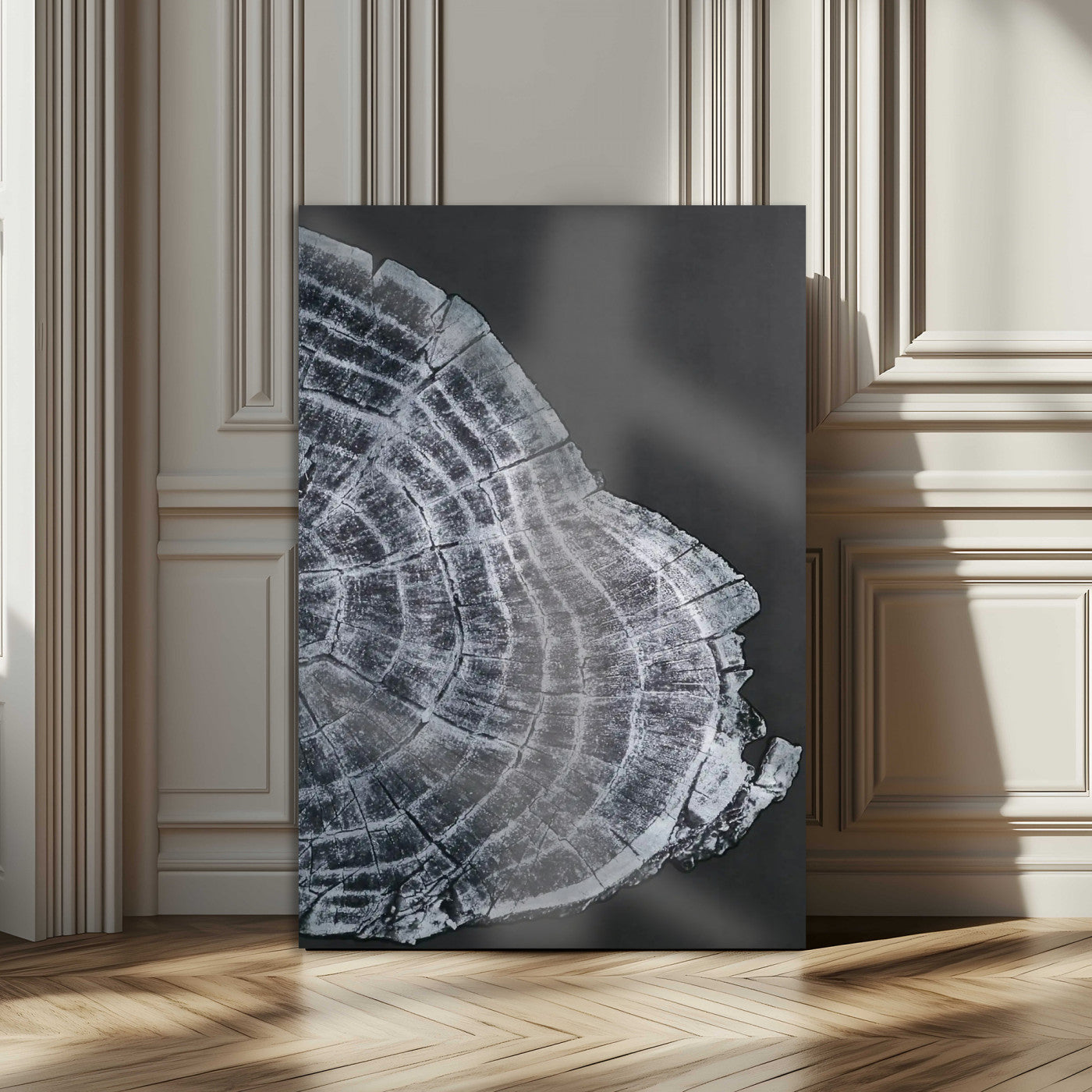 34094020-MGV-CV-24X36-Tree Ring Canvas Wall Art Canvas Print, Framed Modern Rustic Decor Art Picture Print, Botanical Tree Ring Perfect Modern Rustic