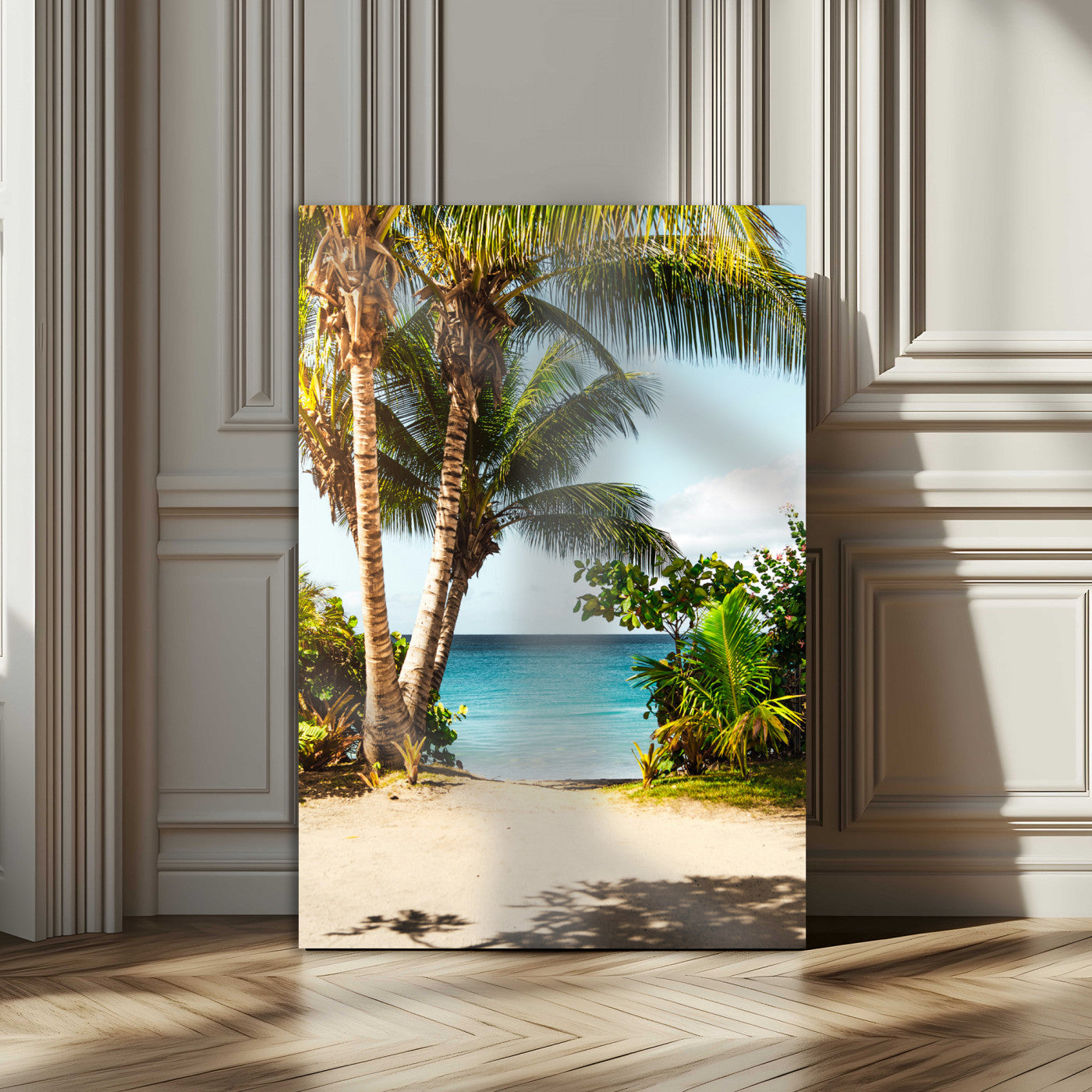 10046923-MGV-CV-24X36-Palm Tree Canvas Wall Art Canvas Print, Framed Coastal Wall Art Art Picture Print, Island Wall Decor Perfect Coastal Tropical