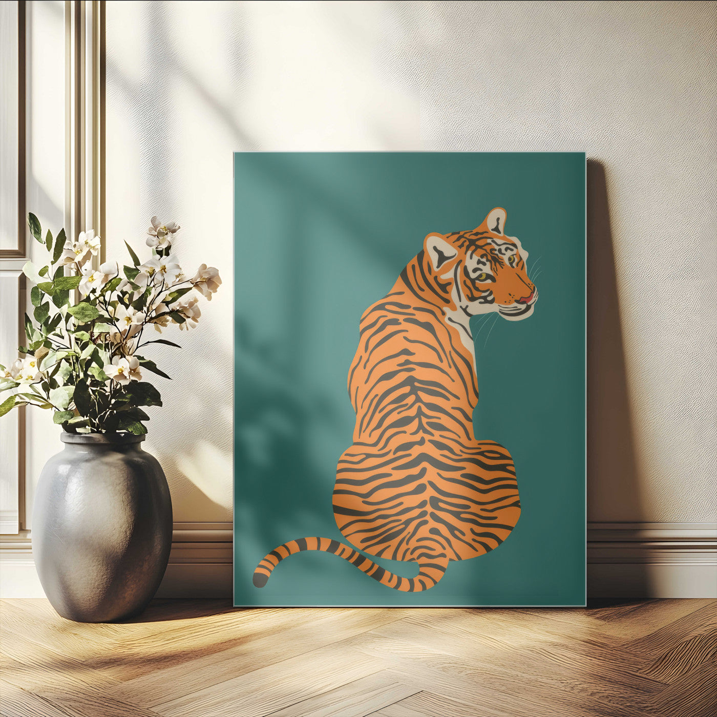 12468-MGV-CV-24X36-Tiger Wall Art – Modern Jungle Cat Canvas Print, Bold Wildlife Animal Decor for Bedroom, Office, Living Room or Nature Inspired