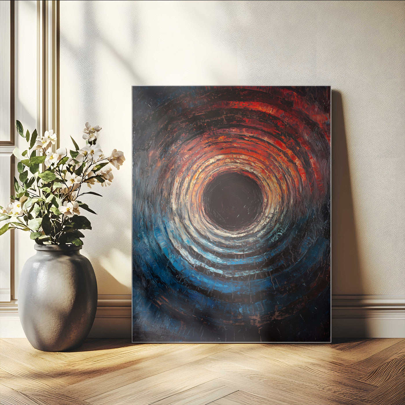 41597467-MGV-CV-24X36-Wood Vortex Wall Art Canvas Print, Framed Abstract Swirl Art Picture Print, Wood Tree Texture Perfect Modern Decor Artwork